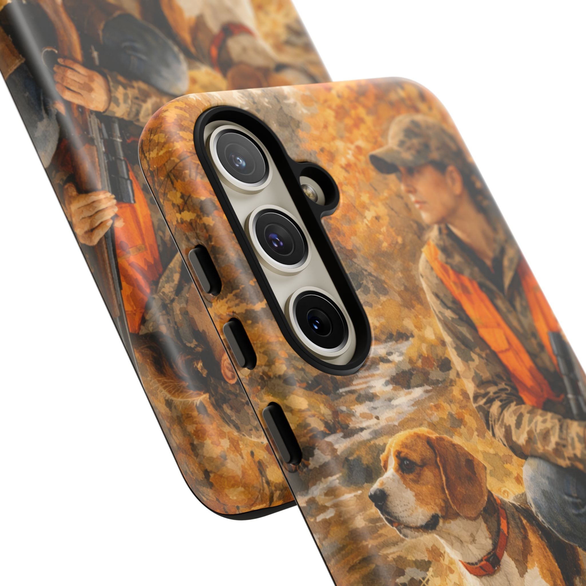 Hunter and Beagle Phone Case — Hunting Dog Autumn Camouflage iPhone Cover