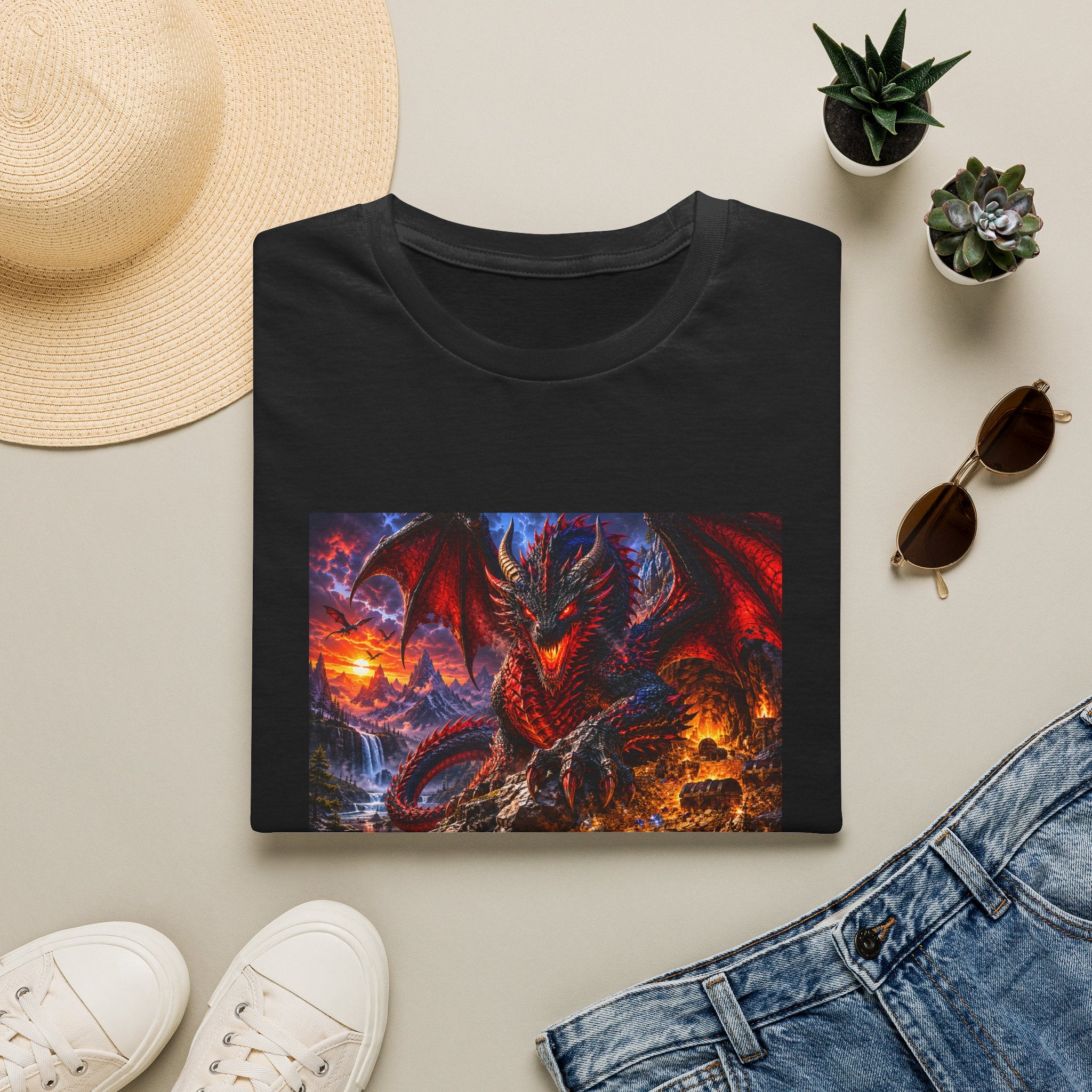 Dragon Guard T-Shirt — Epic Red Dragon Fantasy Art Tee