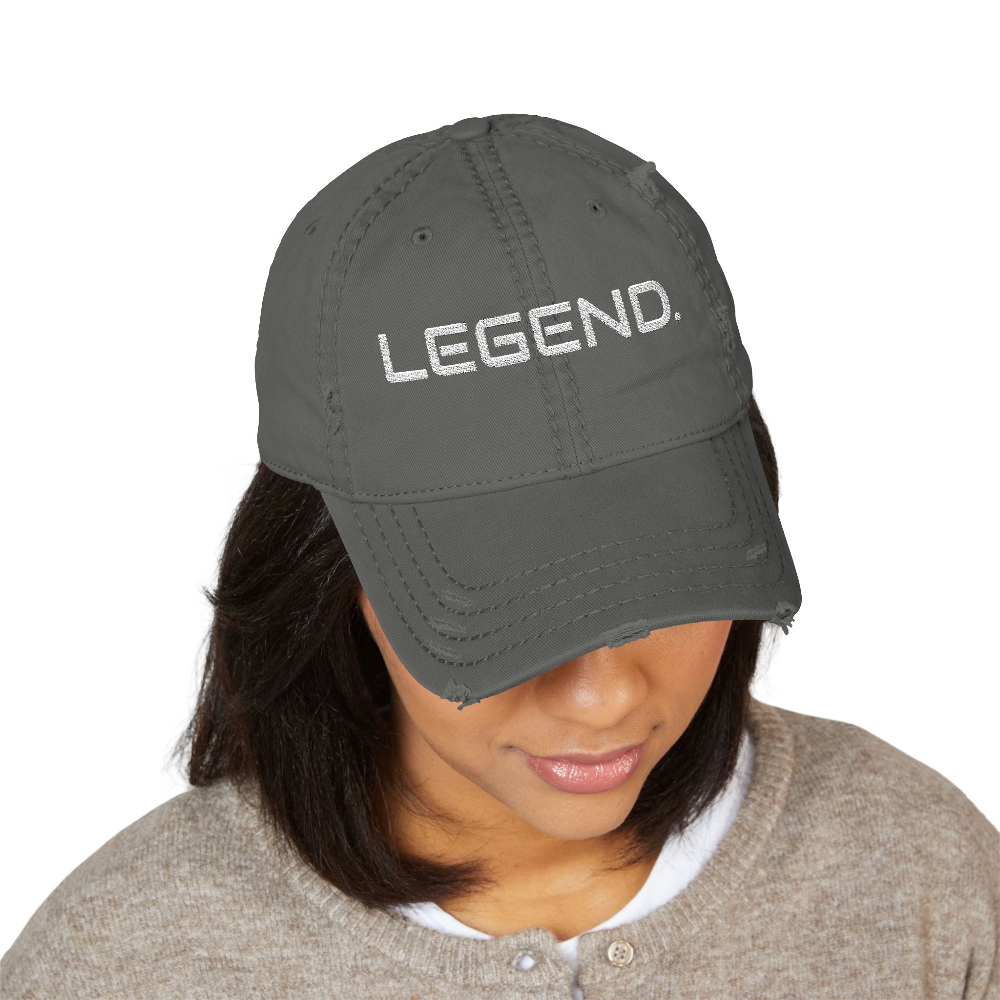 Legend - Embroidered Distressed Dad Hat (Embroidery)