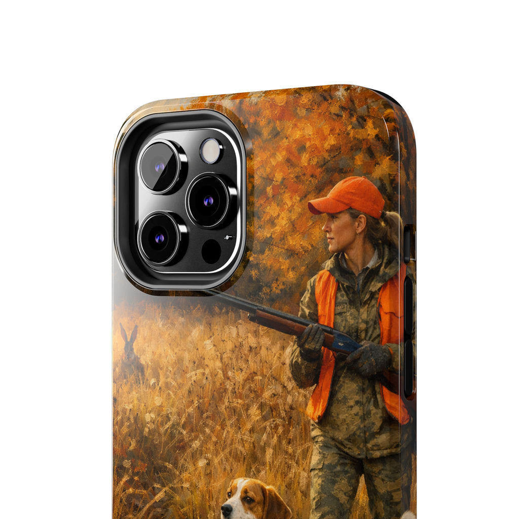 Hunting Scene Tough Phone Case — Hunter & Beagle Autumn Field Protective Cover