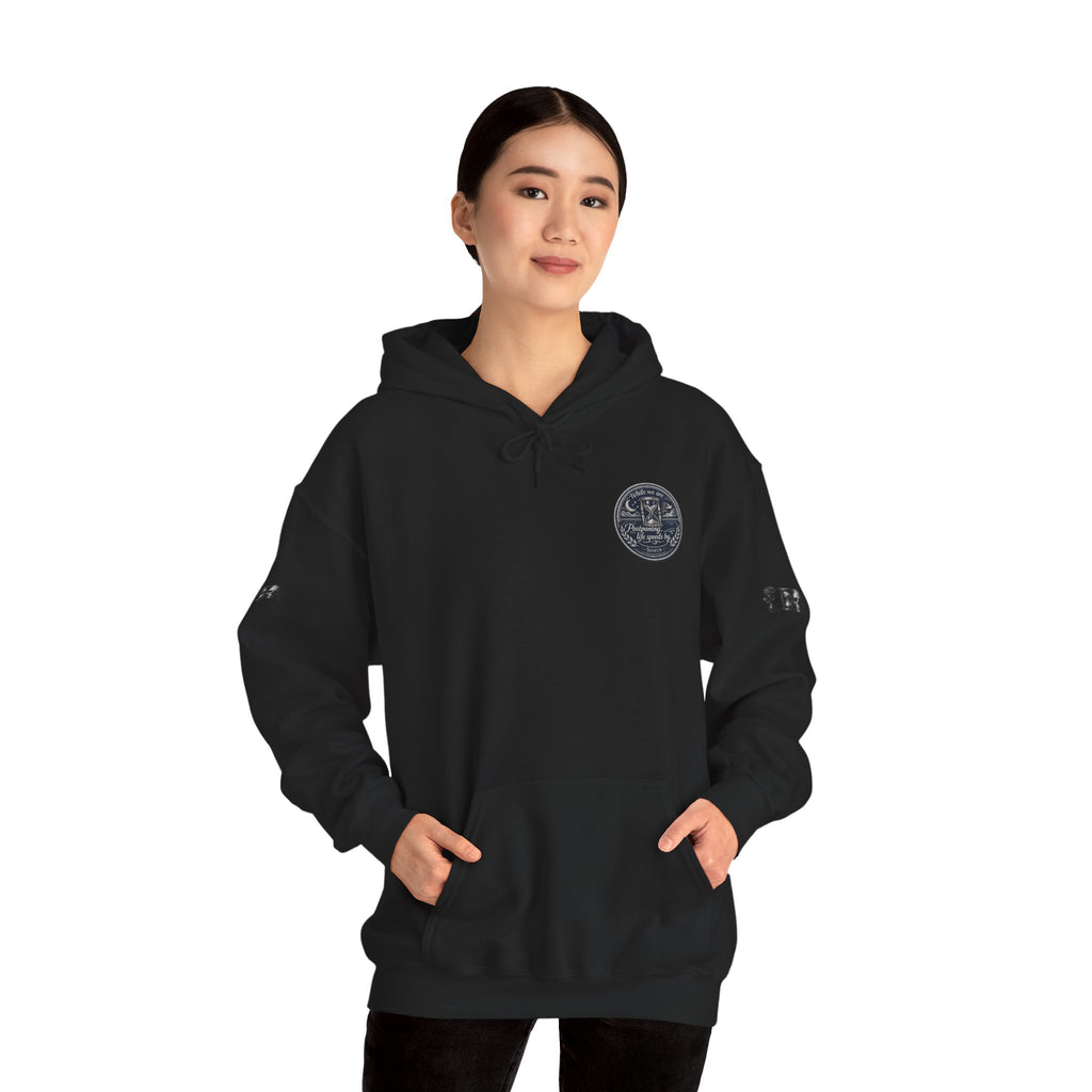Premium Hoodie — 'Memento Mori' Skull & Scales Graphic Hoodie