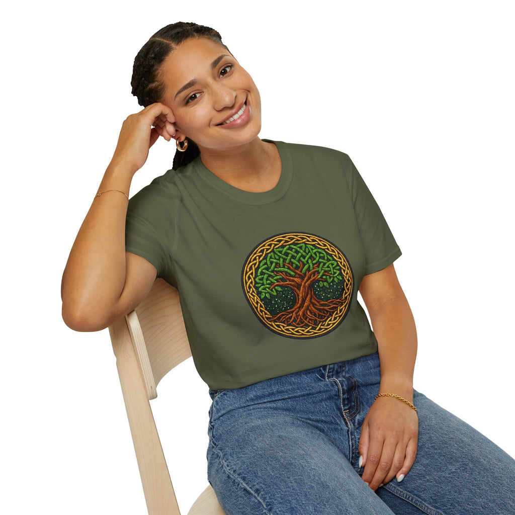 Celtic Tree of Life T‑Shirt — Green Knotwork Nature Tee