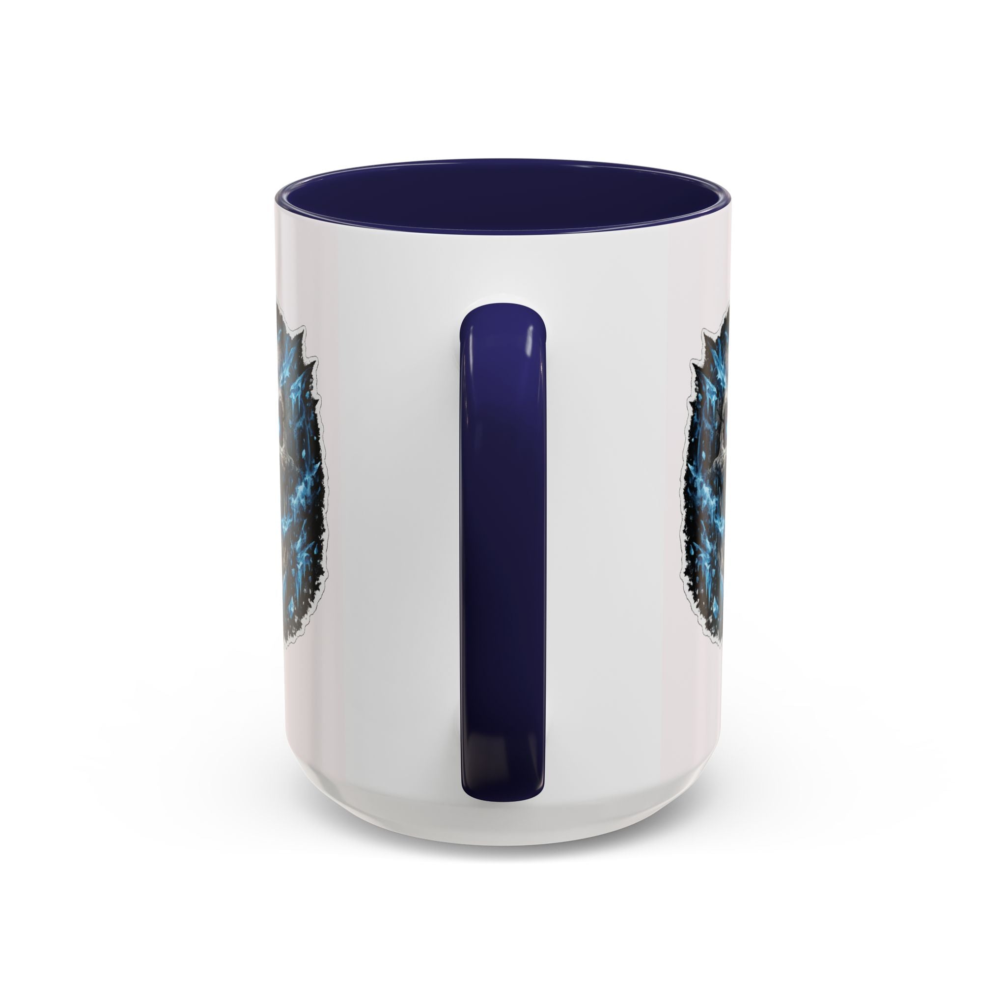 Blue Lightning Skull Accent Coffee Mug – Gothic Horror Coffee Cup (11/15oz)