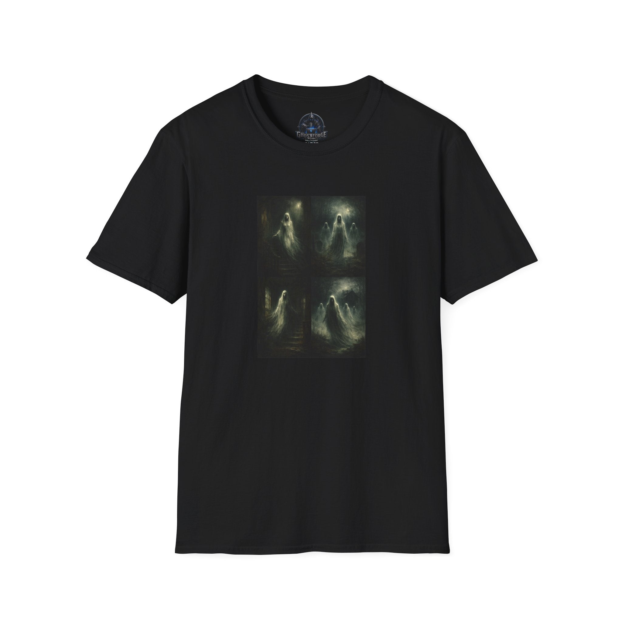 Haunted Spirits Graphic T-Shirt — Ghostly Vintage Horror Art Tee