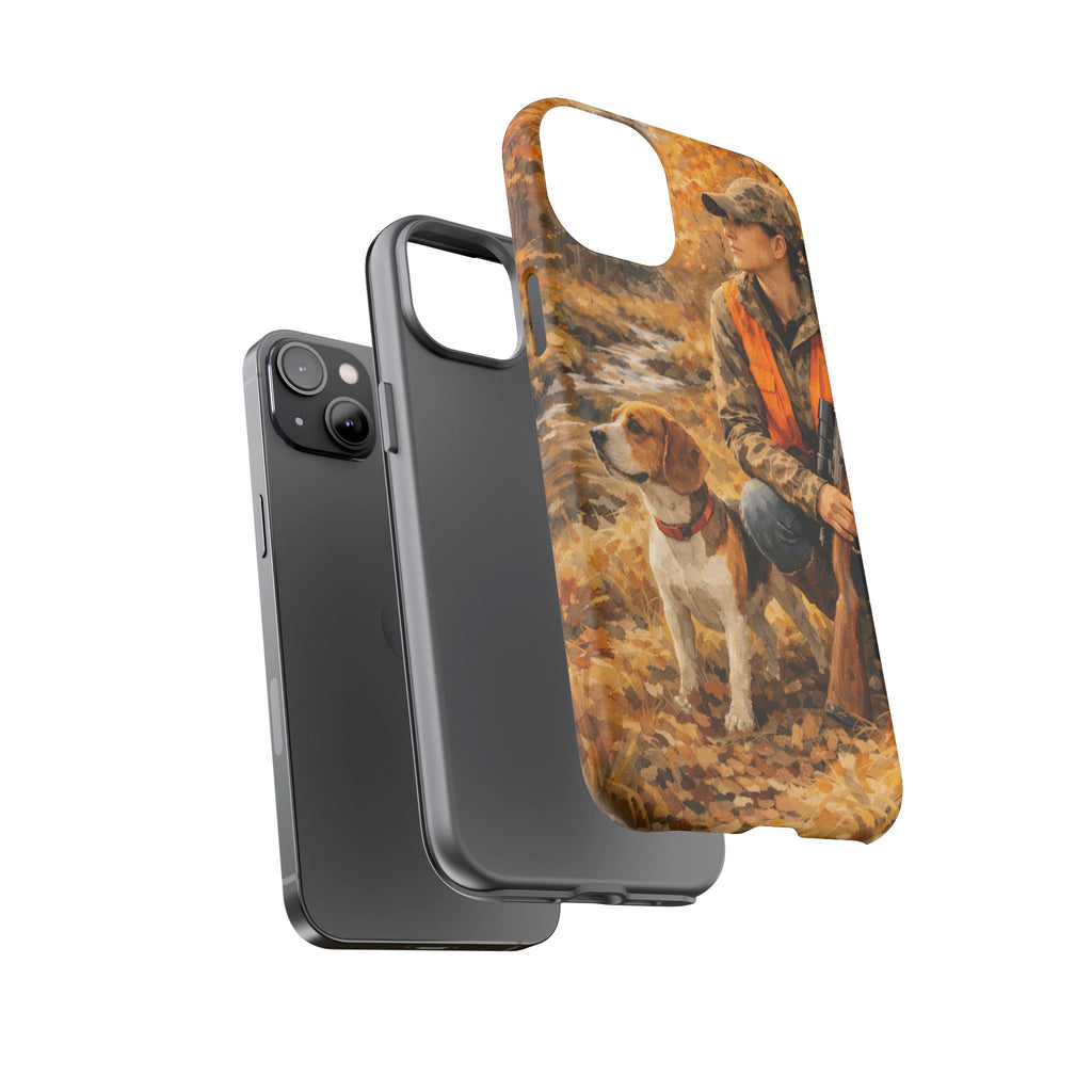 Hunter and Beagle Phone Case — Hunting Dog Autumn Camouflage iPhone Cover