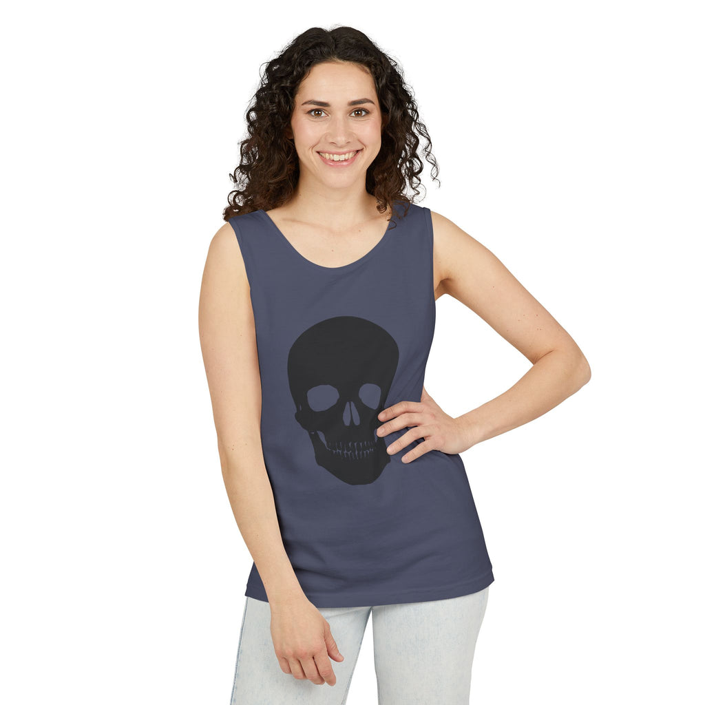 Skull Graphic Tank Top — Bold Black Skull Summer Vest
