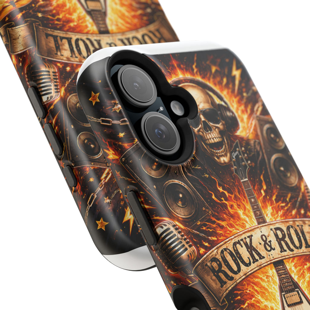 Rock & Roll Skull Guitar Phone Case — Magnetic Impact-Resistant