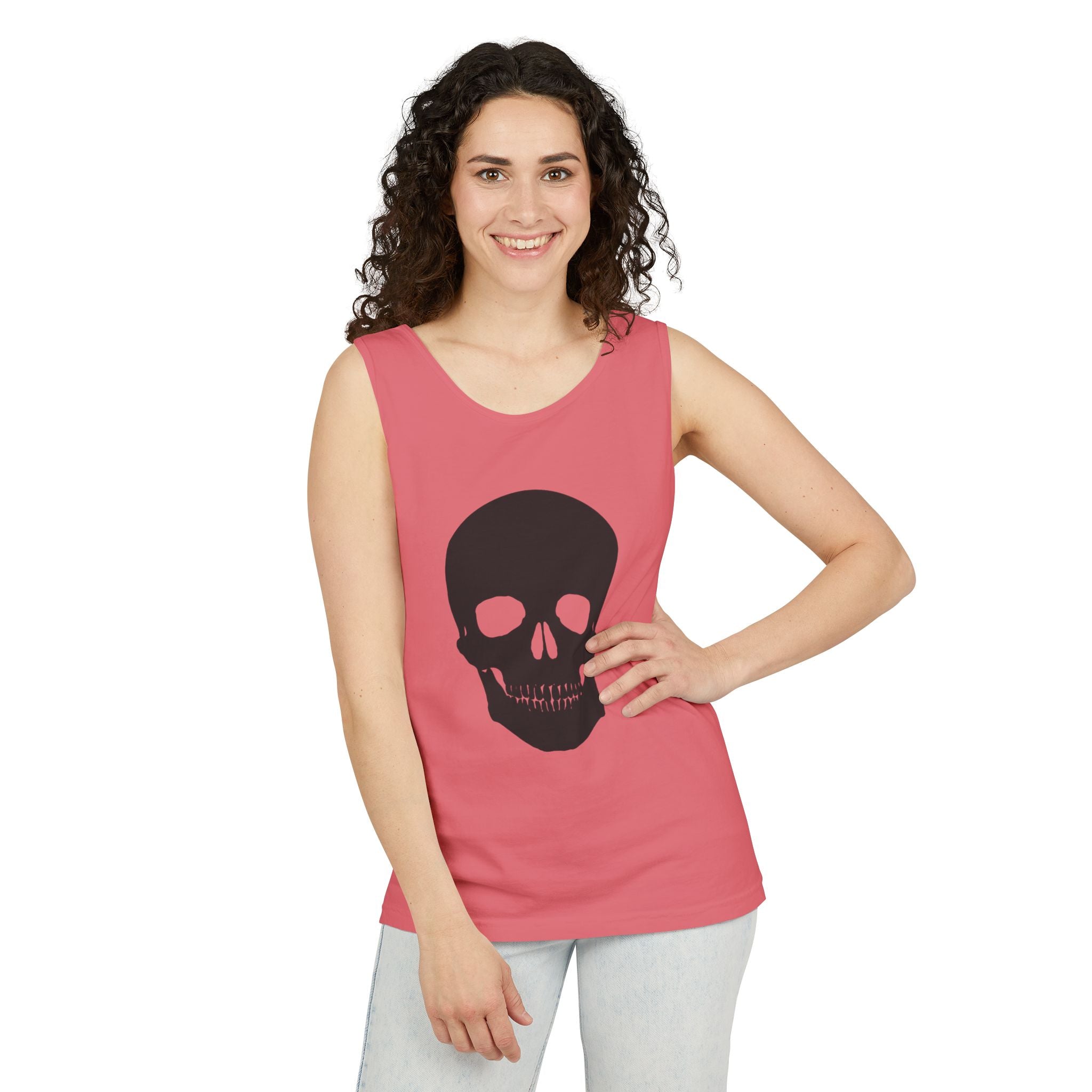 Skull Graphic Tank Top — Bold Black Skull Summer Vest
