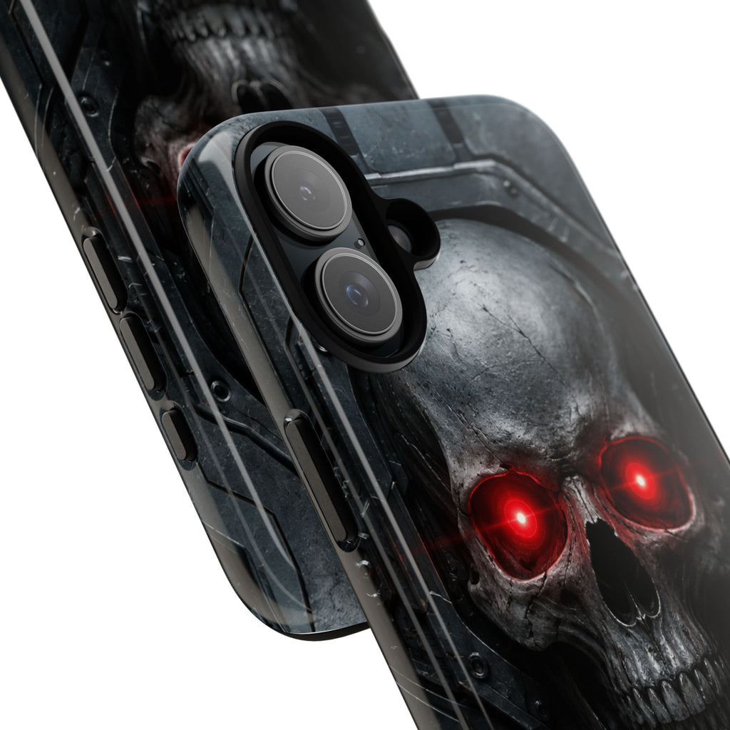 Skull Sentinel Phone Case — Red-Eyed Tactical Skull Protective Case