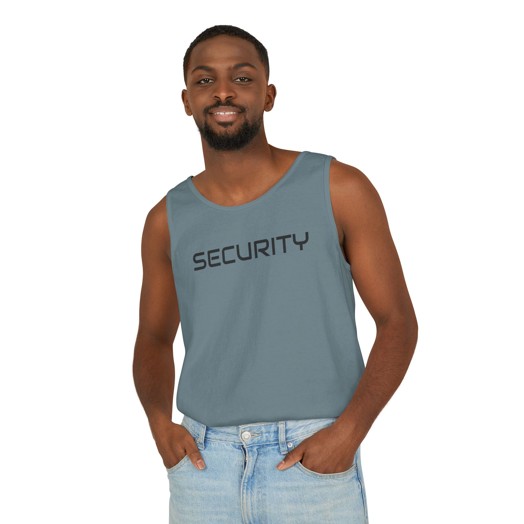 SECURITY Graphic Tank Top — Bold 'SECURITY' Streetwear Muscle Tee