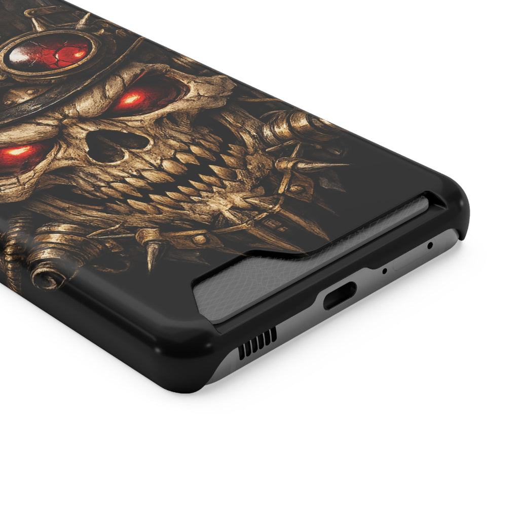 Skull Goggles Card Wallet Phone Case — Steampunk Red-Eye Armor