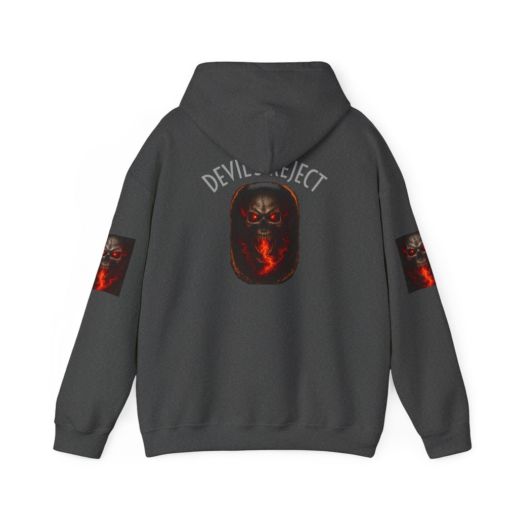 Devil's Reject Hoodie — Fiery Skull Graphic Pullover