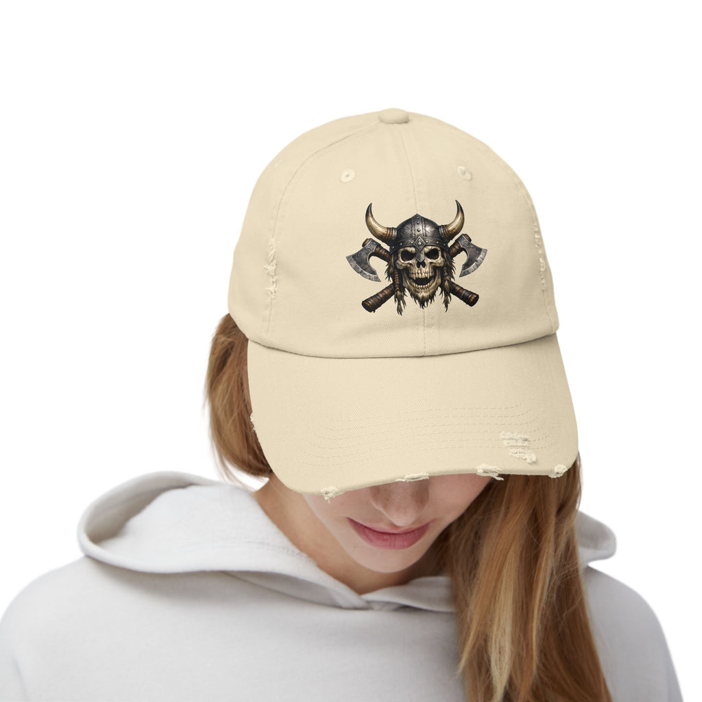 Viking Skull Axe Distressed Cap
