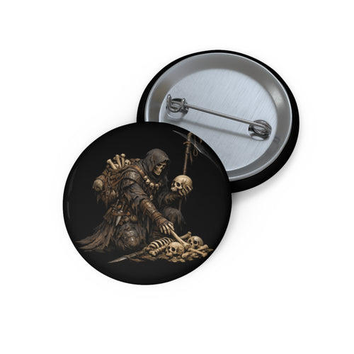 Bone Collector  Pin Button — Gothic Dark Fantasy Jacket Badge