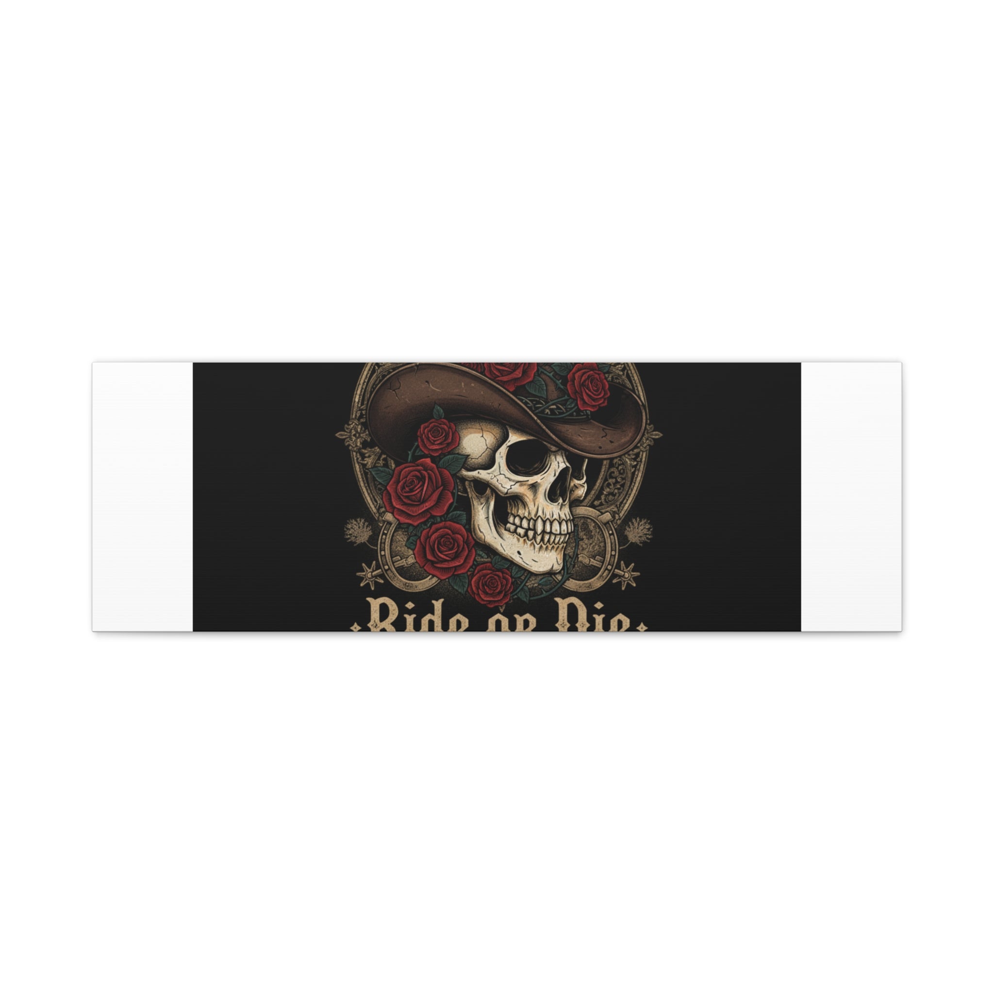 Ride or Die Skull Canvas | Western Skull Art, Gothic Americana