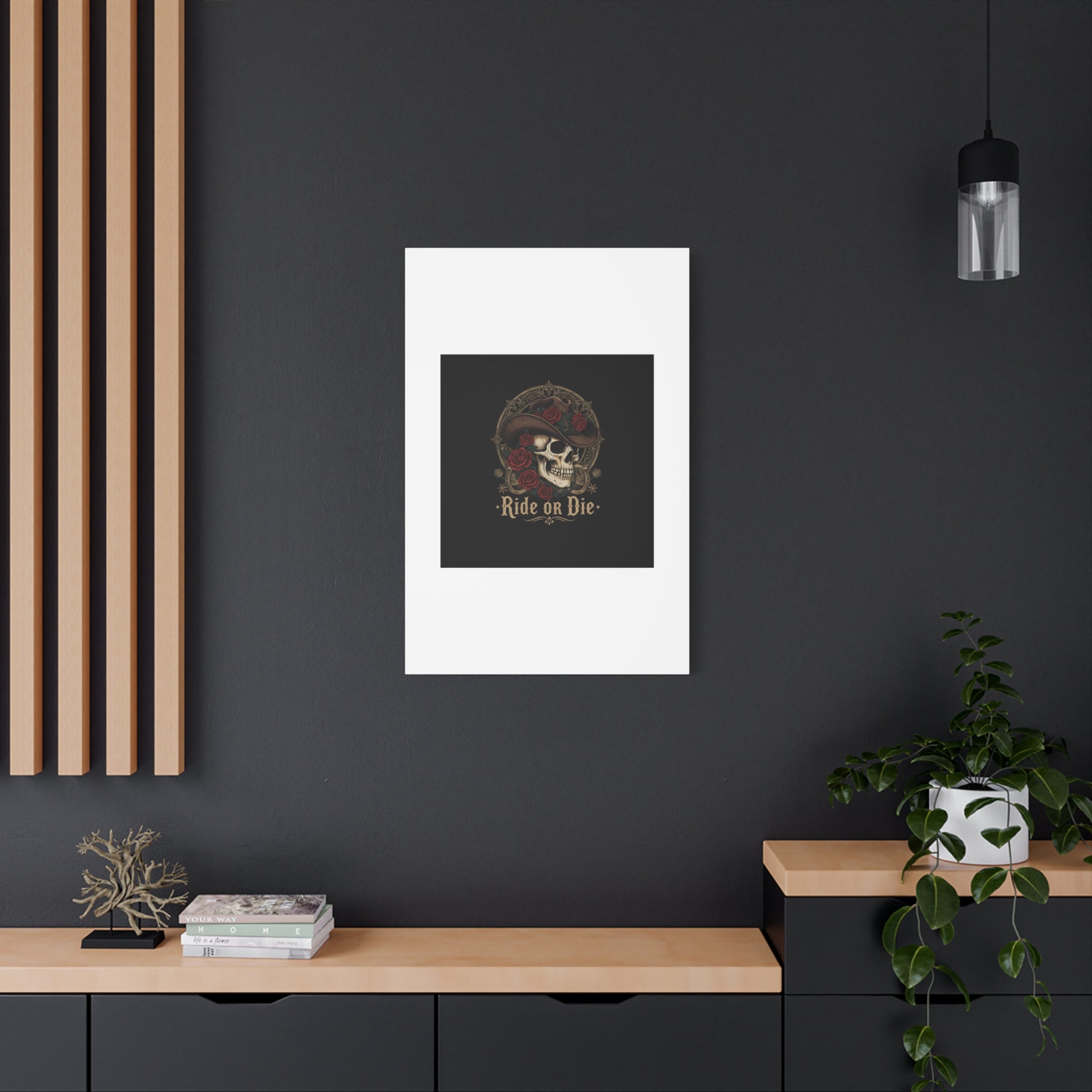 Ride or Die Skull Canvas | Western Skull Art, Gothic Americana