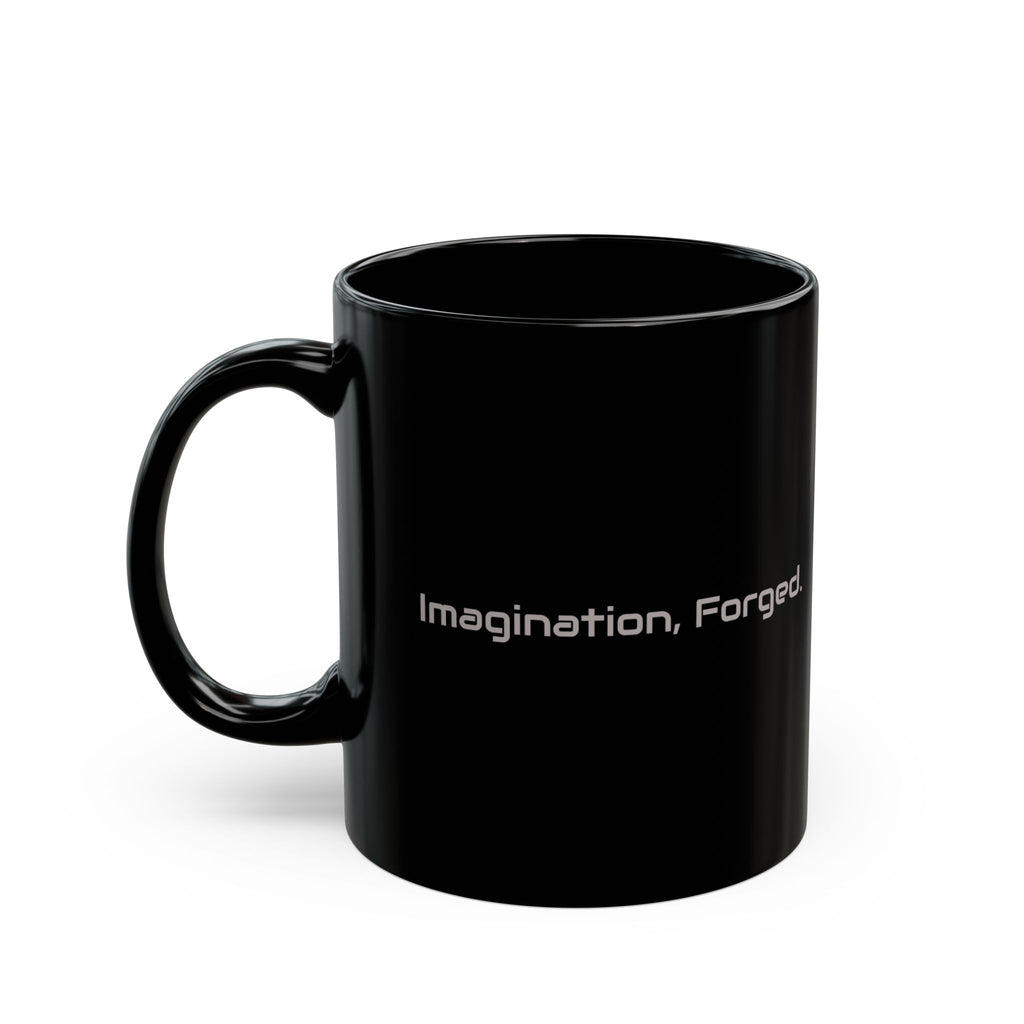 GhostForge Studio Black Mug – Dark Gamer Logo Coffee Cup (11oz/15oz)