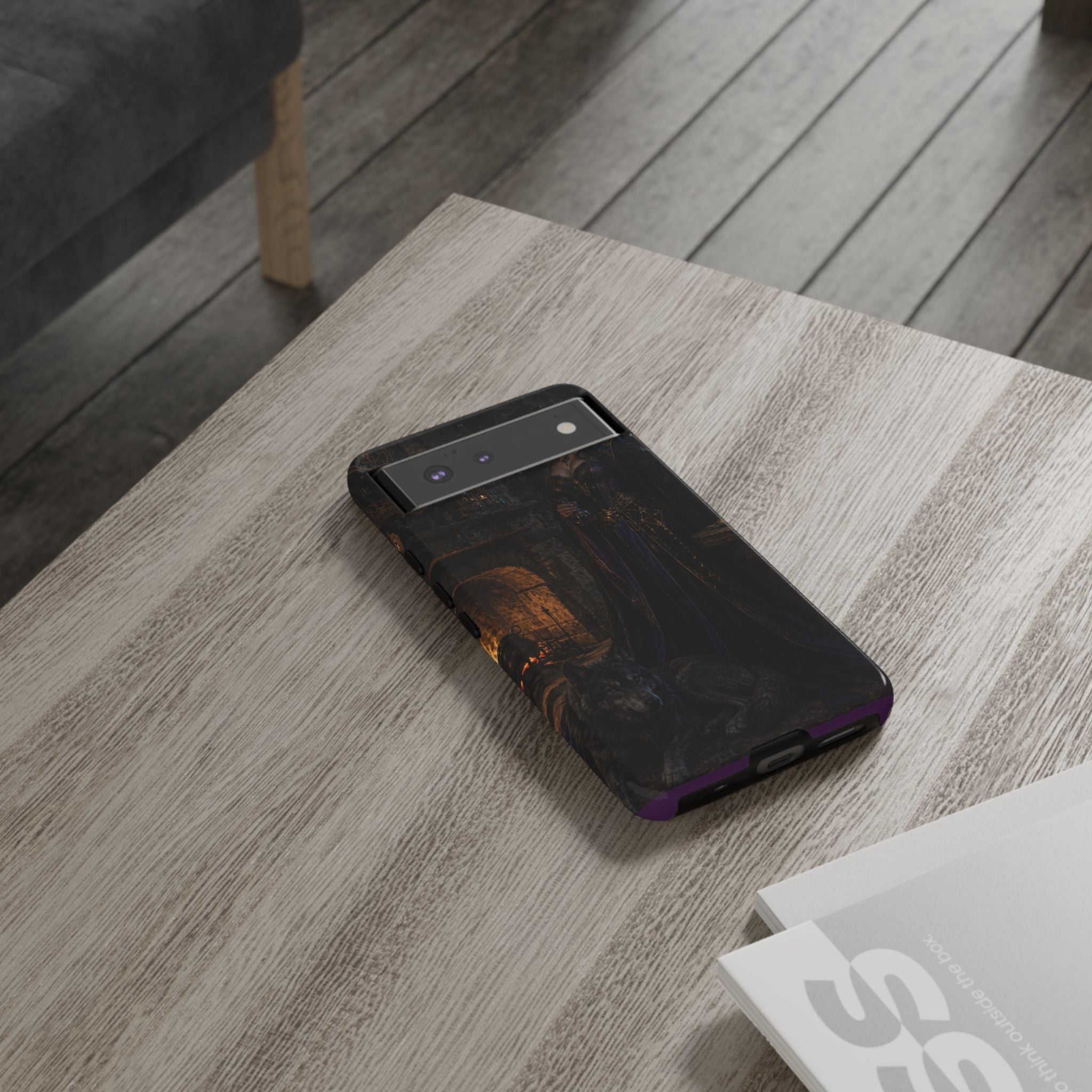 Gothic Witch Phone Case — Dark Fantasy Wolf & Fireplace Tough Case