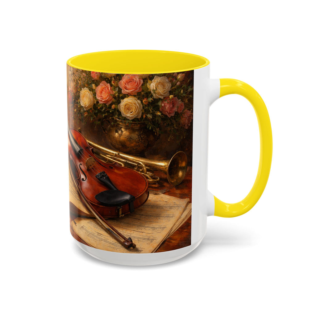 Classical Music Coffee Mug – Classical Music Floral Design (11/15 oz)