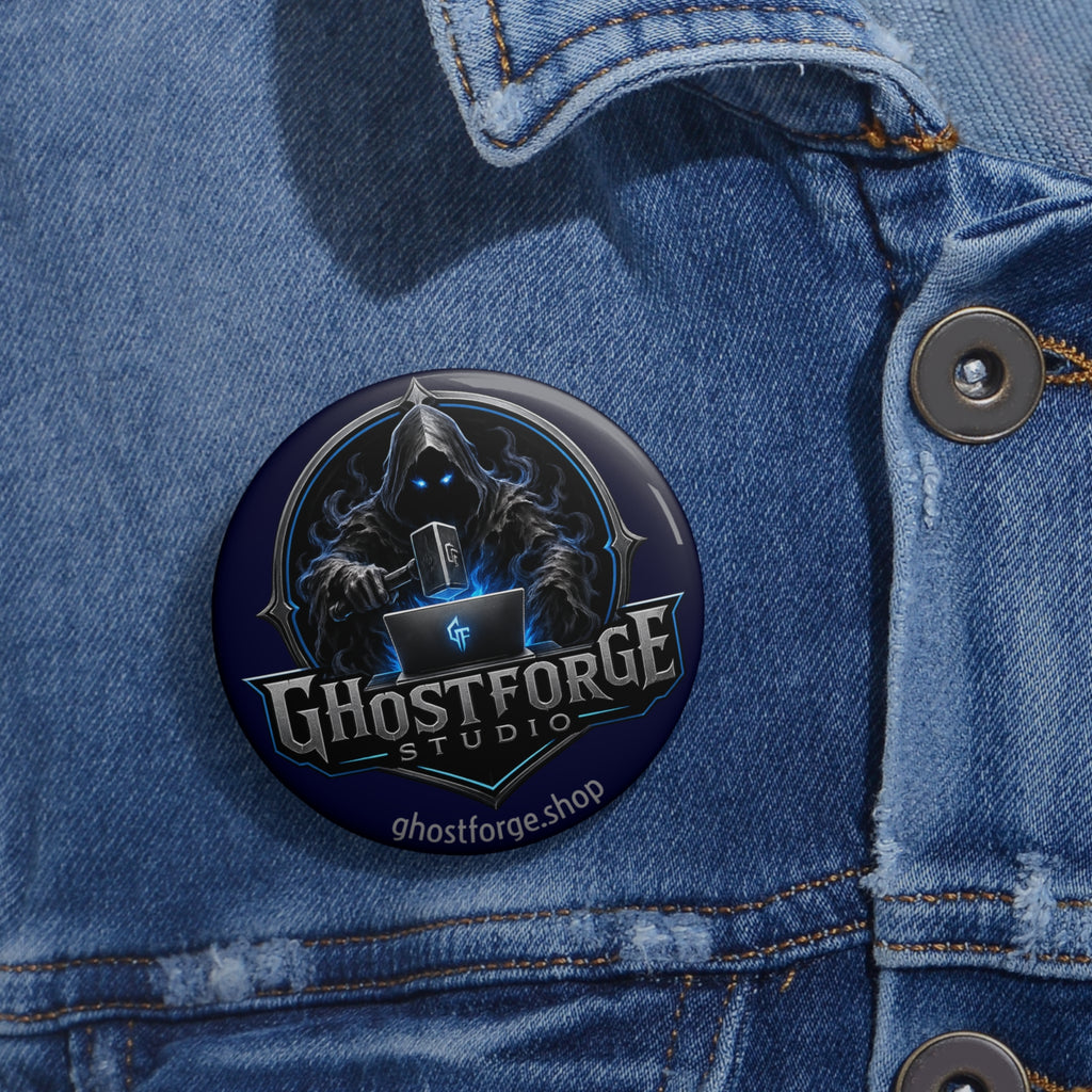 Ghostforge Studio Logo Pin Button — Gaming/Streamer Enamel-Style Badge