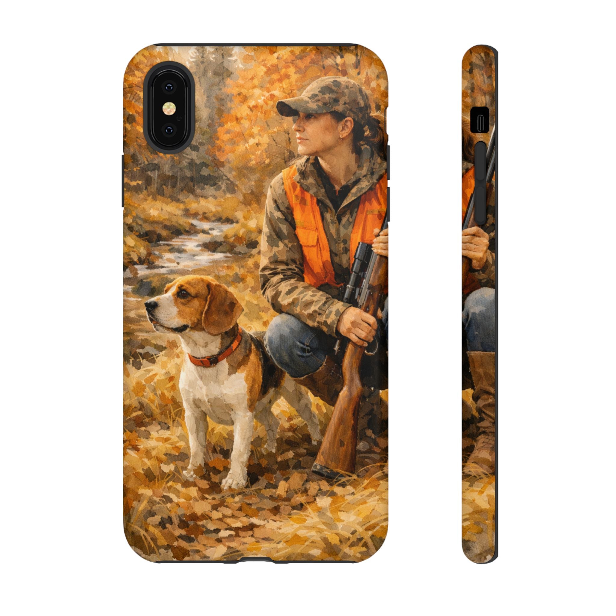 Hunter and Beagle Phone Case — Hunting Dog Autumn Camouflage iPhone Cover