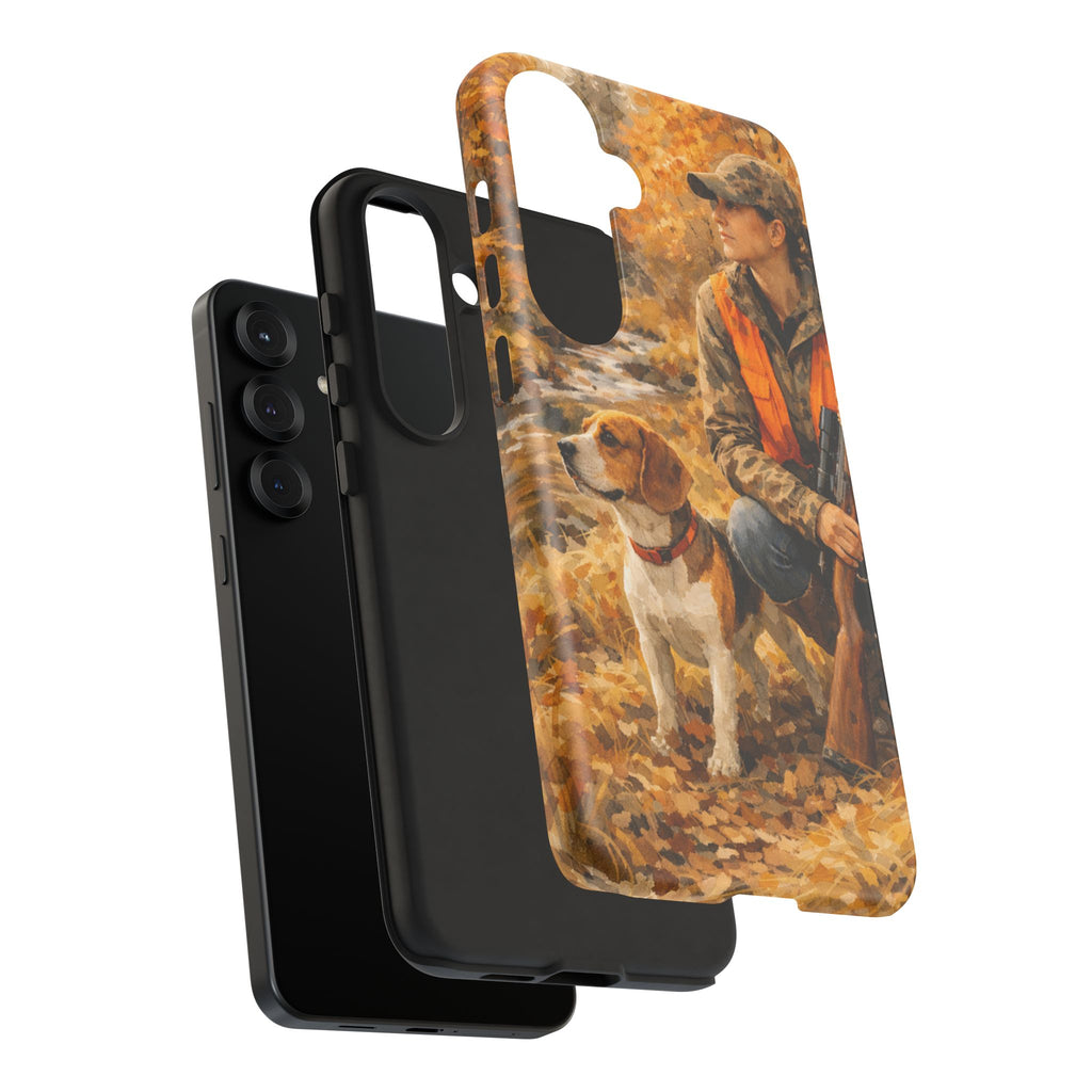 Hunter and Beagle Phone Case — Hunting Dog Autumn Camouflage iPhone Cover