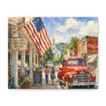 Main Street Americana Canvas Print — Vintage Small Town Scene