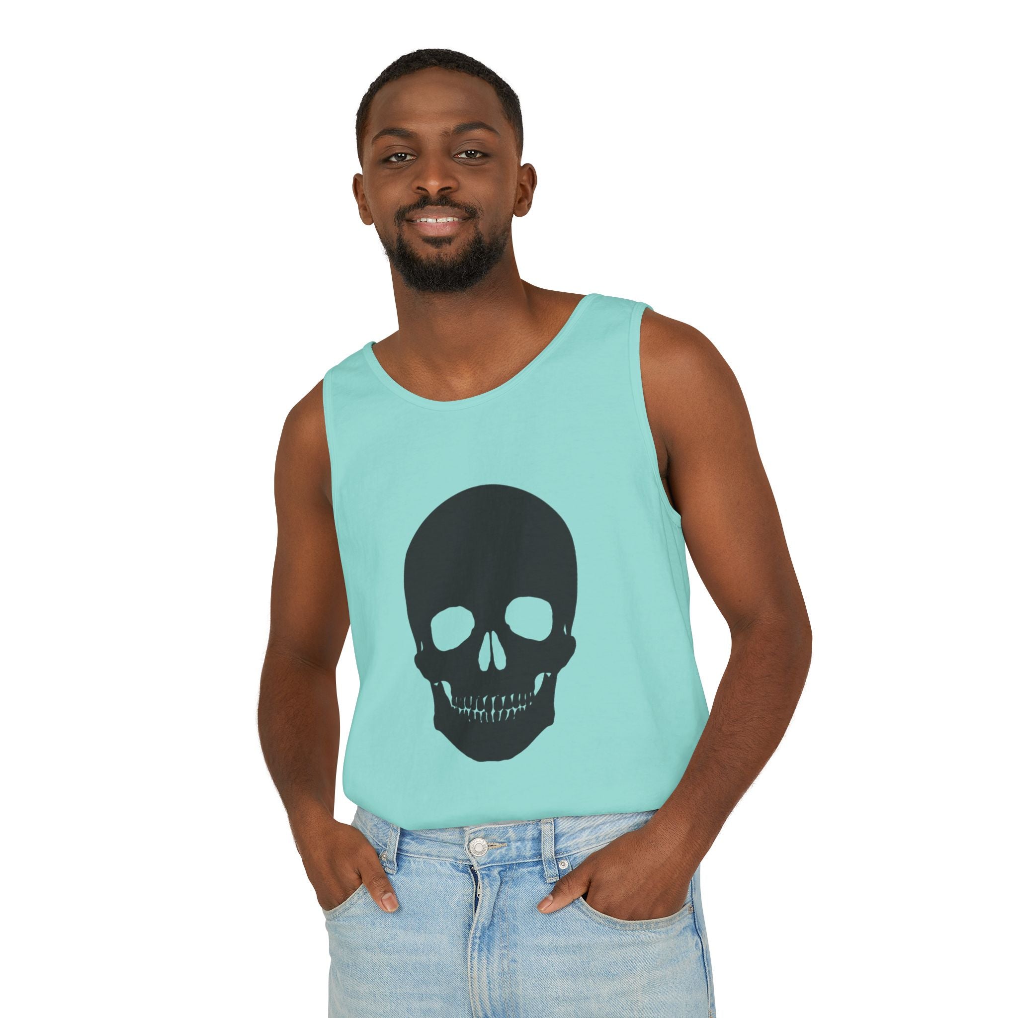 Skull Graphic Tank Top — Bold Black Skull Summer Vest