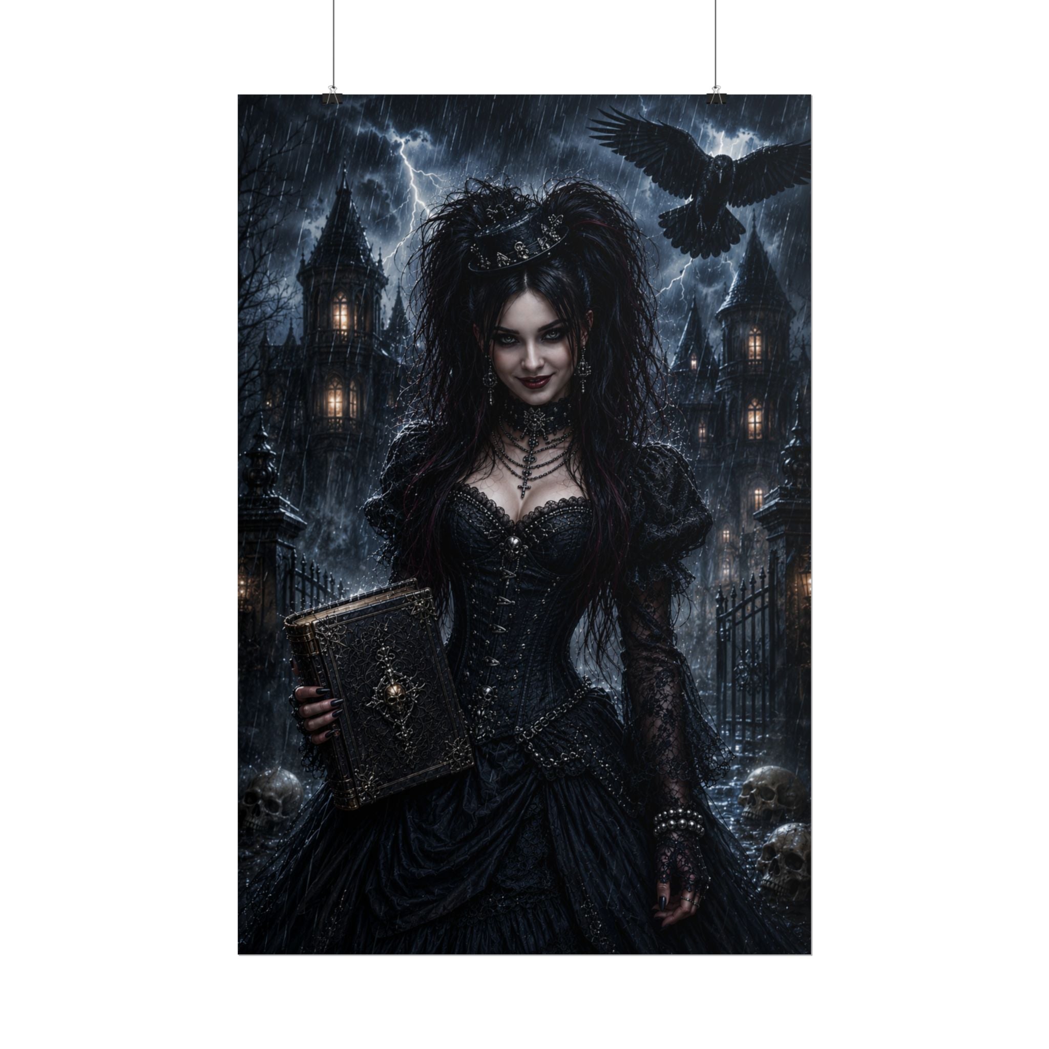 Gothic Witch Poster — Dark Victorian Sorceress Rolled Art Print
