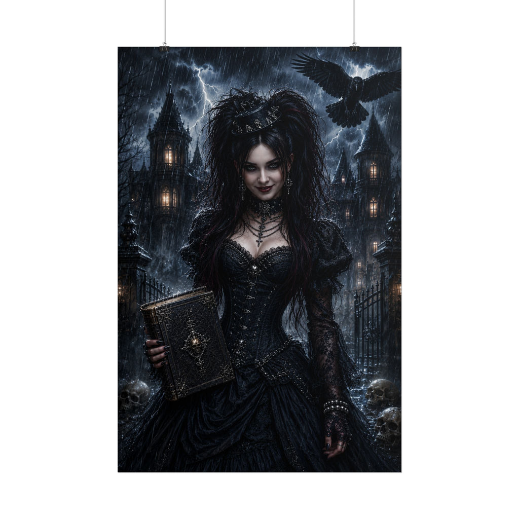 Gothic Witch Poster — Dark Victorian Sorceress Rolled Art Print