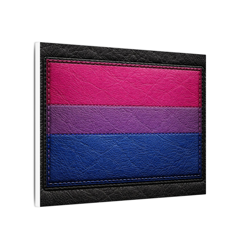 Bisexual Pride Flag Canvas Wall Art — Leather Patch Style Matte Print