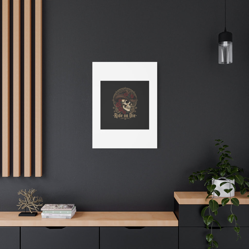 Ride or Die Skull Canvas | Western Skull Art, Gothic Americana