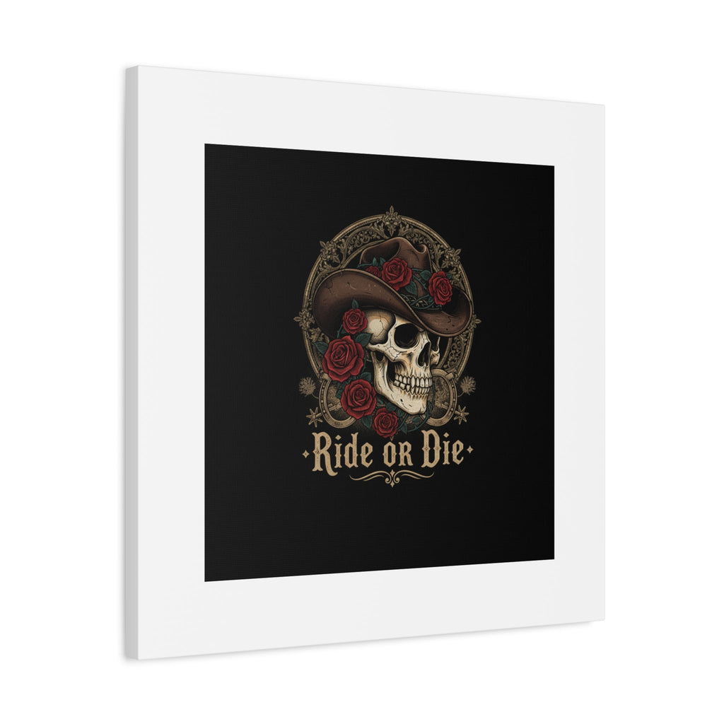 Ride or Die Skull Canvas | Western Skull Art, Gothic Americana