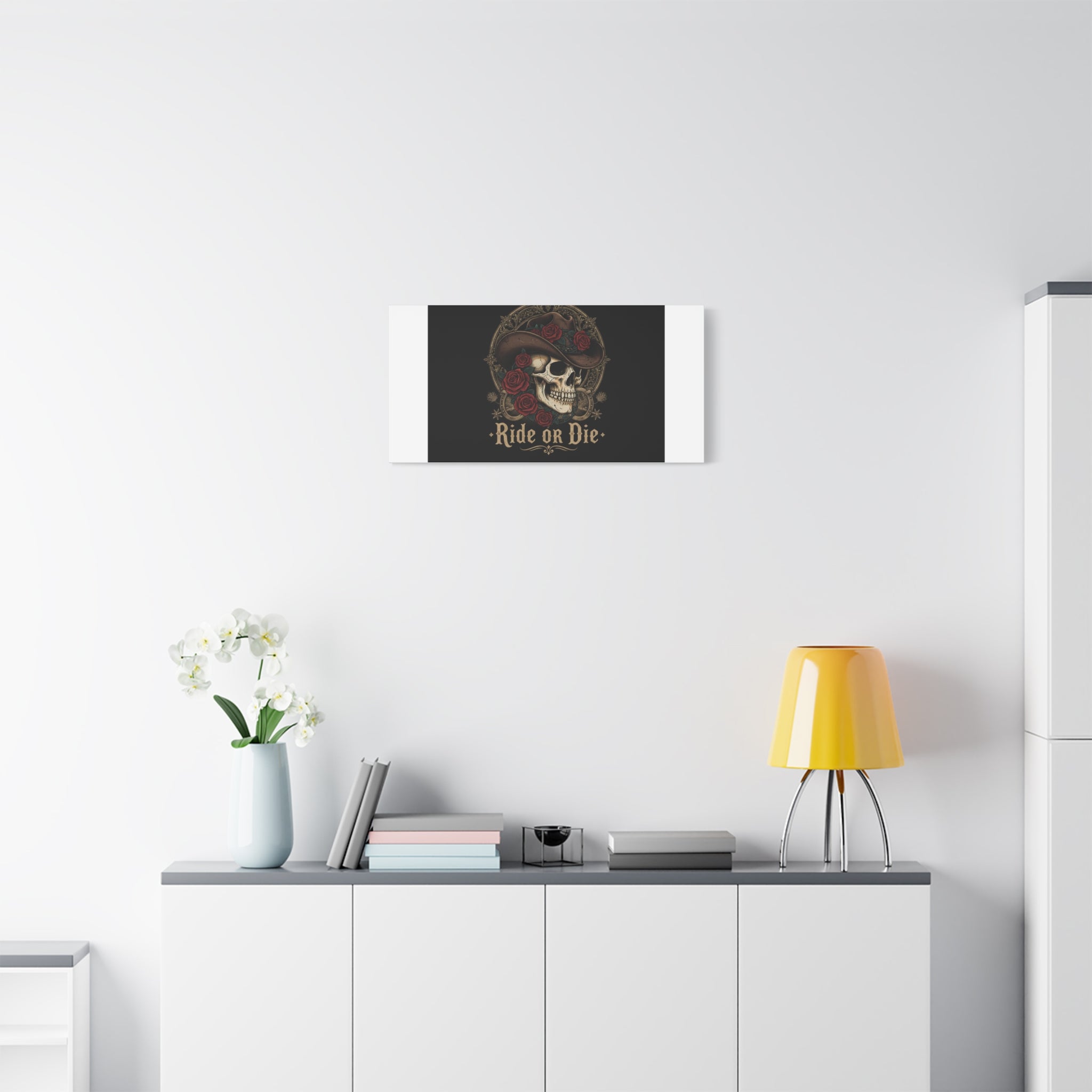 Ride or Die Skull Canvas | Western Skull Art, Gothic Americana