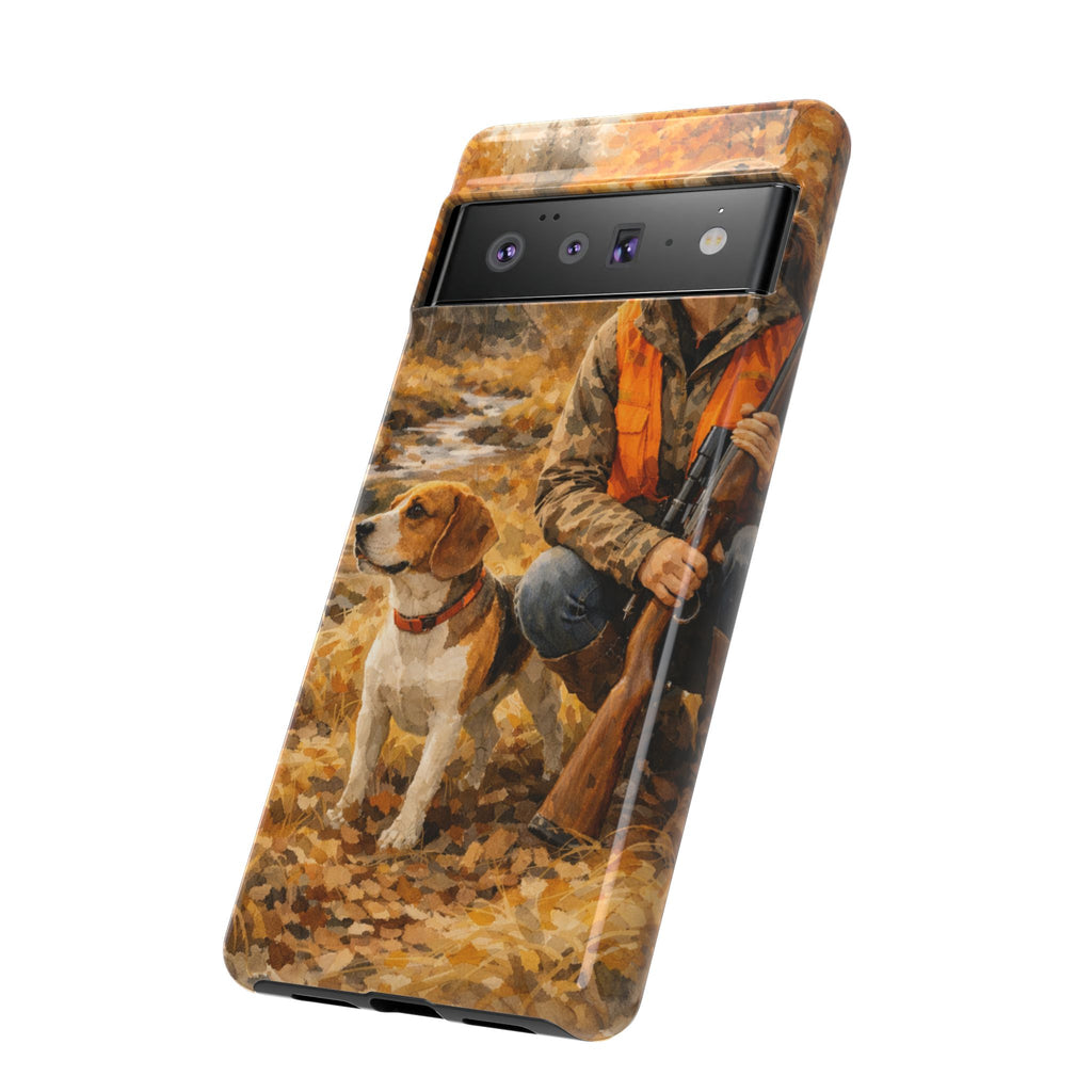 Hunter and Beagle Phone Case — Hunting Dog Autumn Camouflage iPhone Cover