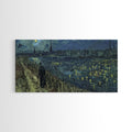 London at Midnight, Framed Canvas Print, Starry Night Inspired Victorian London, Dark Academia Halloween Wall Art