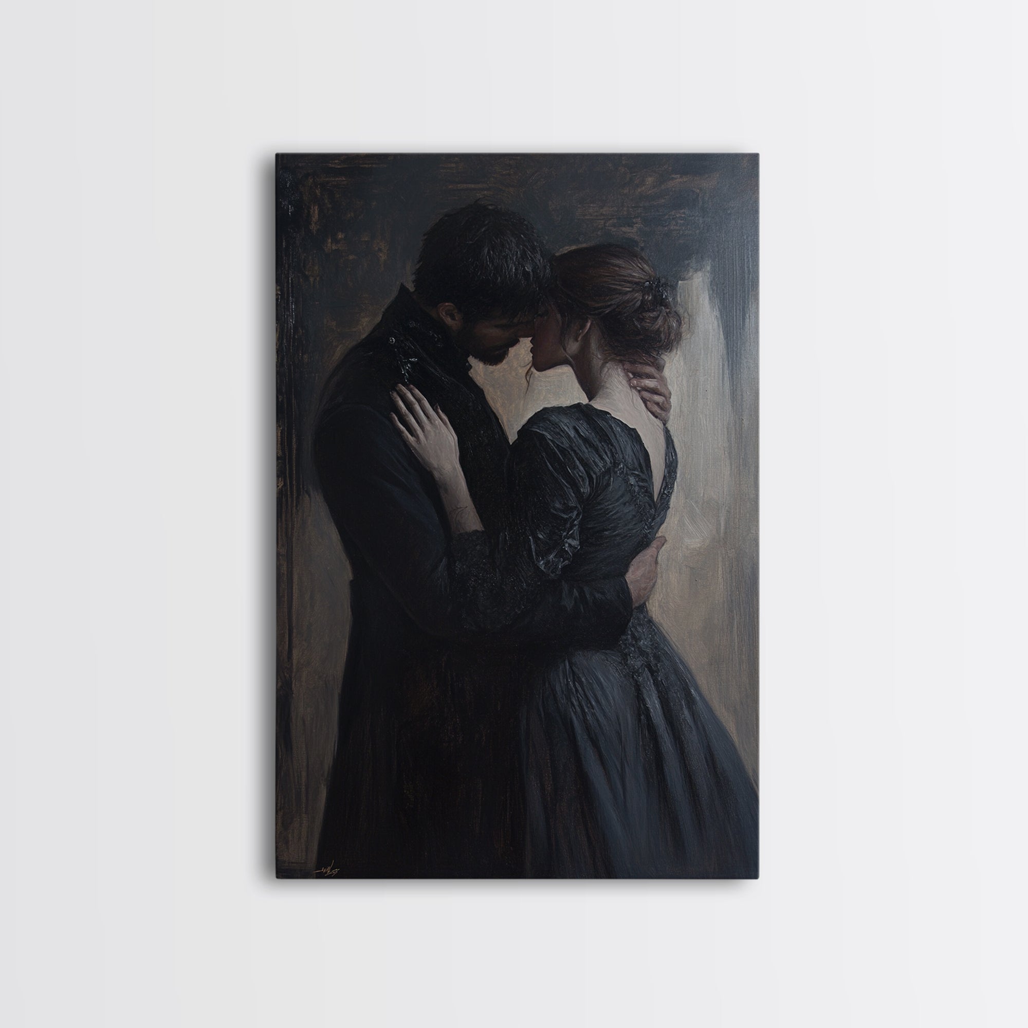 Dark Academia Painting Book Lover Decor, Dark Romance Painting, Dark Cottagecore Victorian Wall Art, Book Lover Gift, Academia Wall Art