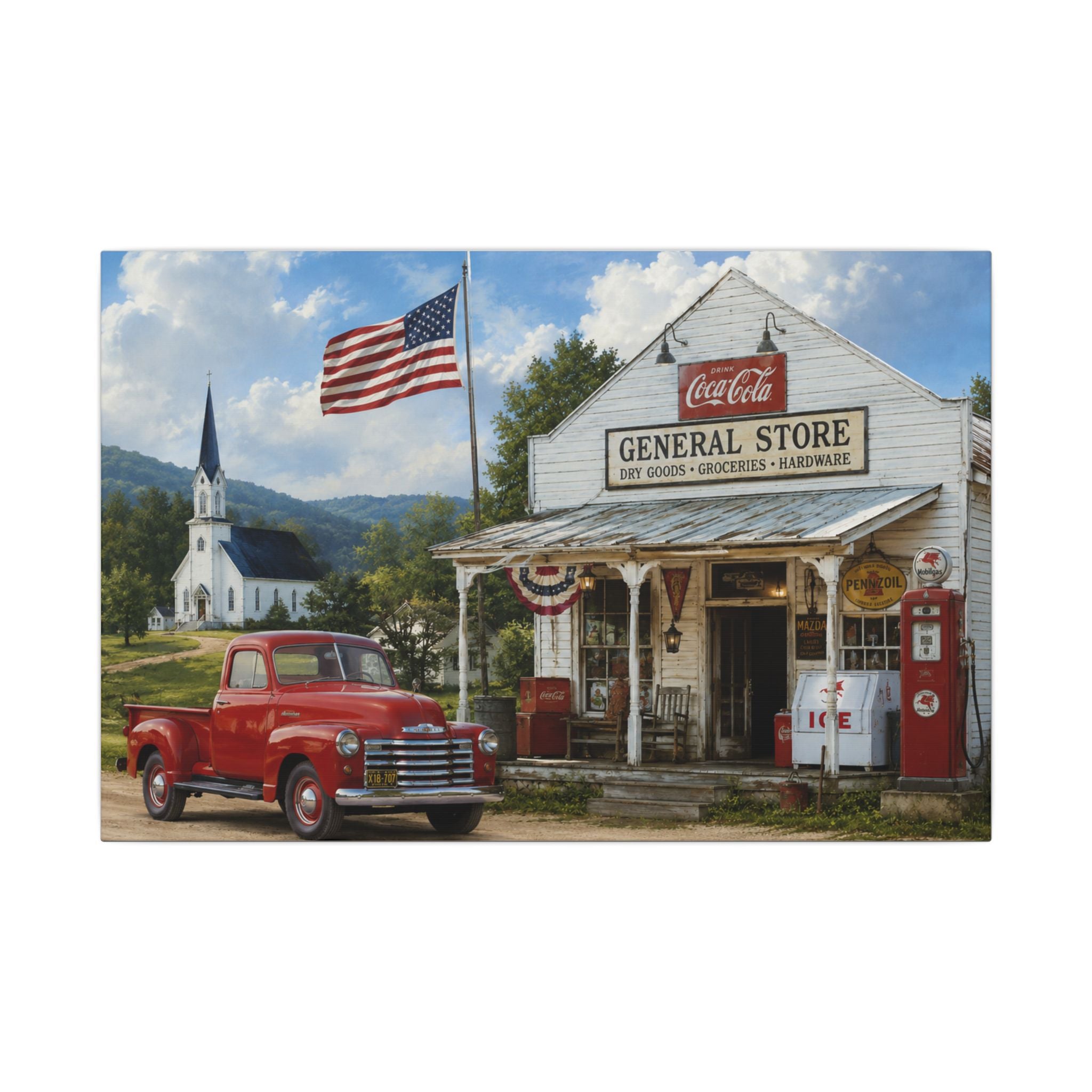Vintage Americana General Store Canvas