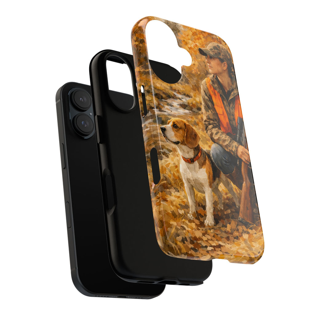 Hunter and Beagle Phone Case — Hunting Dog Autumn Camouflage iPhone Cover