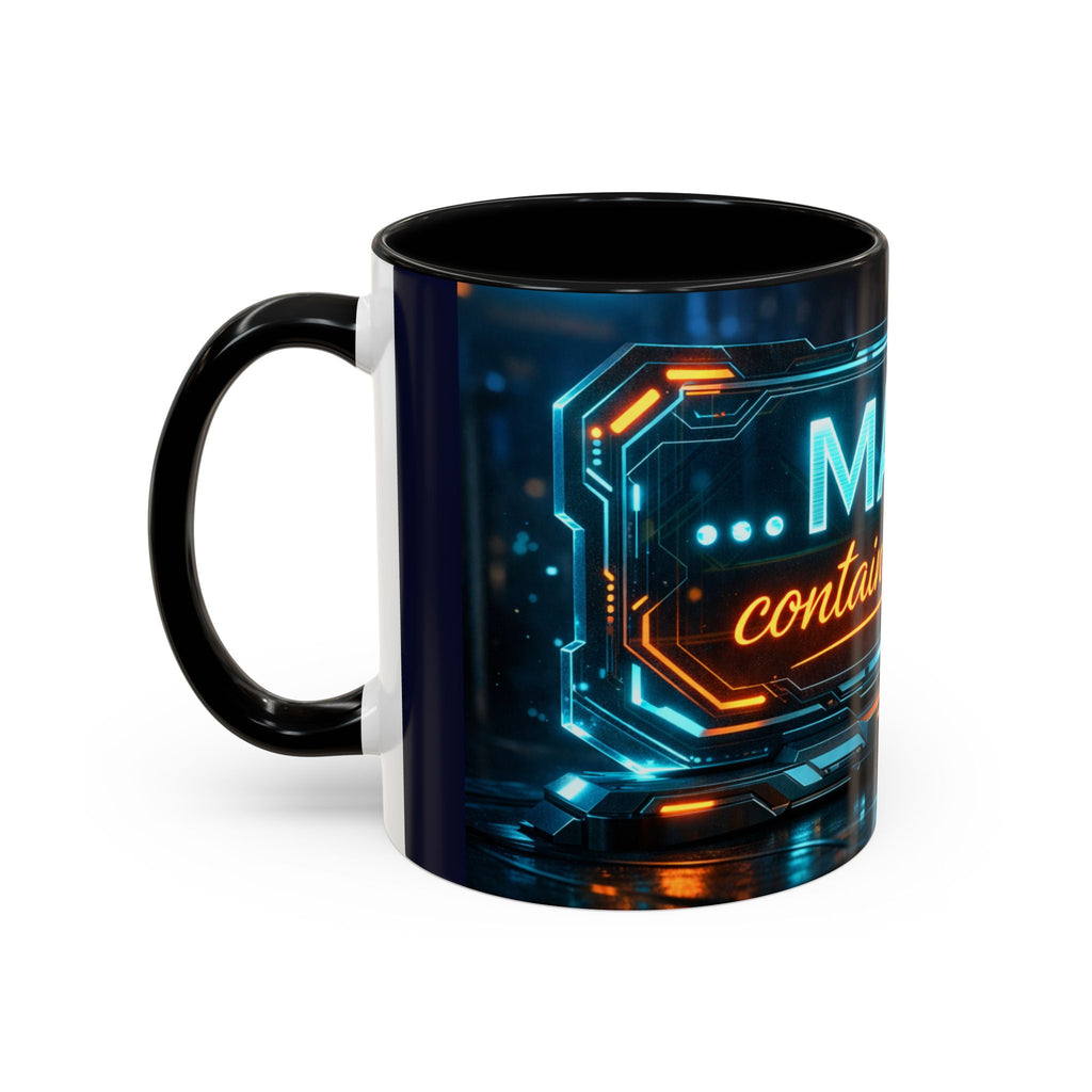 Coffee Mug — Neon Sign “May Contain Whiskey” Accent Mug (11/15 oz)