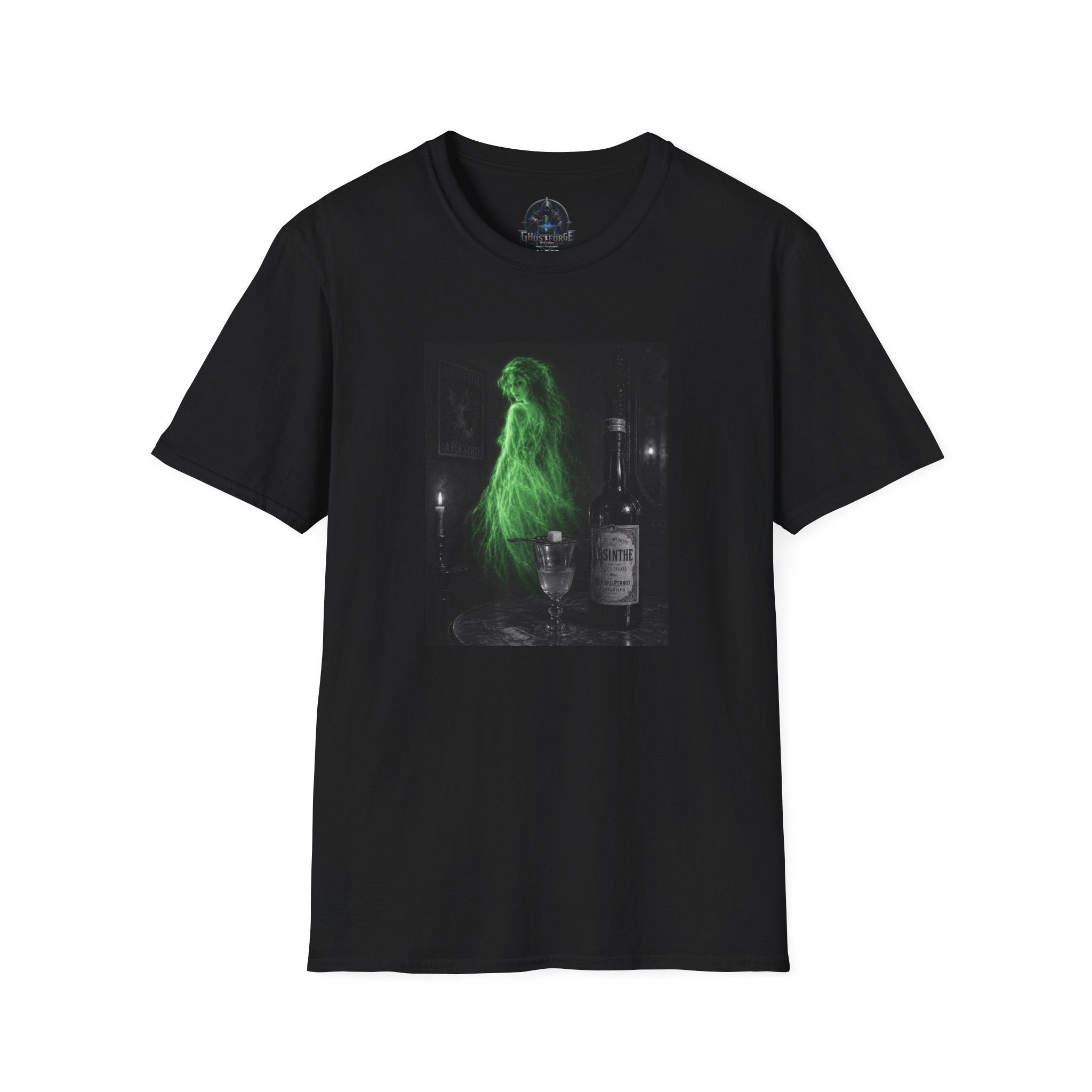 Green Fairy Still Life T-Shirt — Vintage Spirit & Wine Graphic