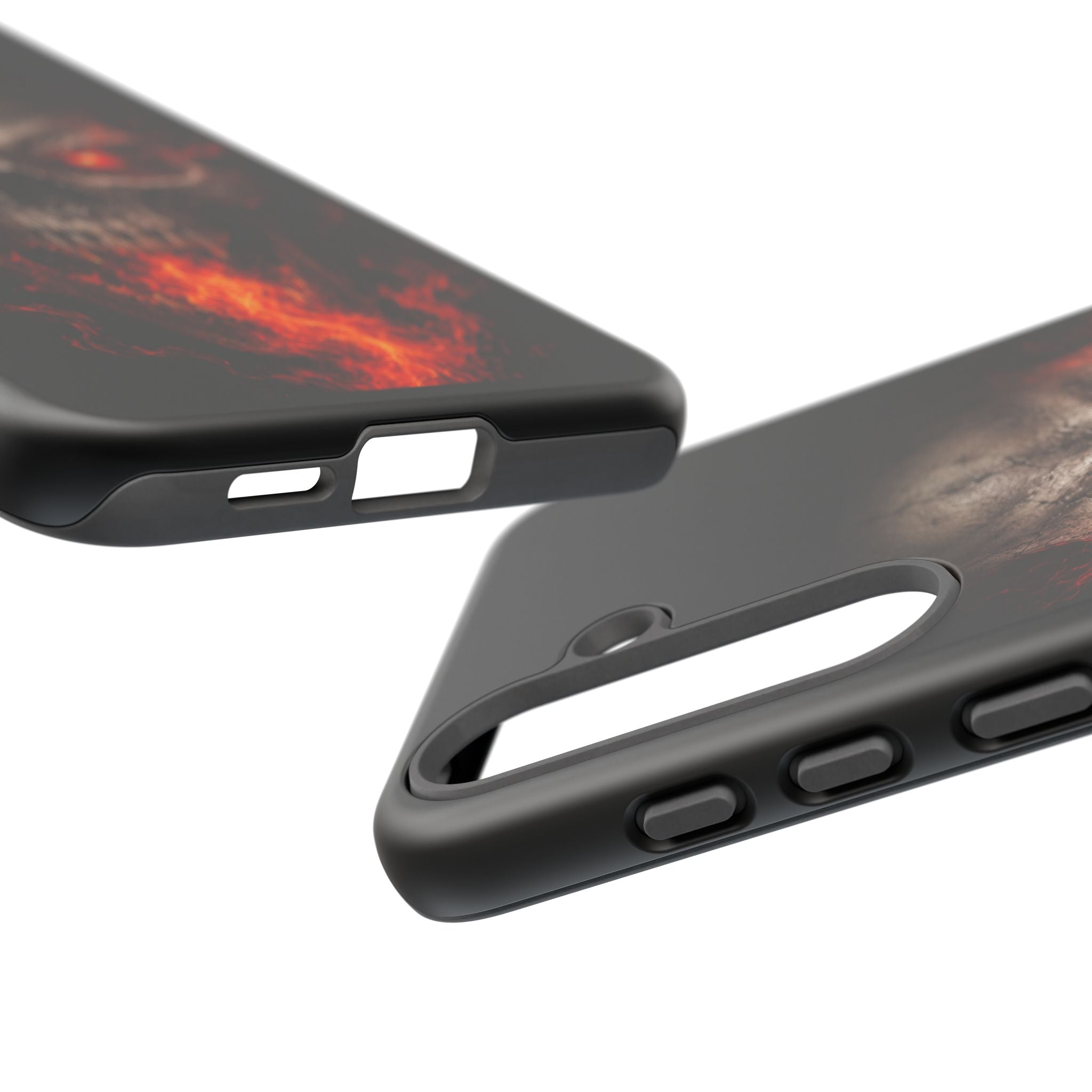 Flaming Skull Tough Case — Heavy-Duty Phone Case with Red-Eye Skull Design