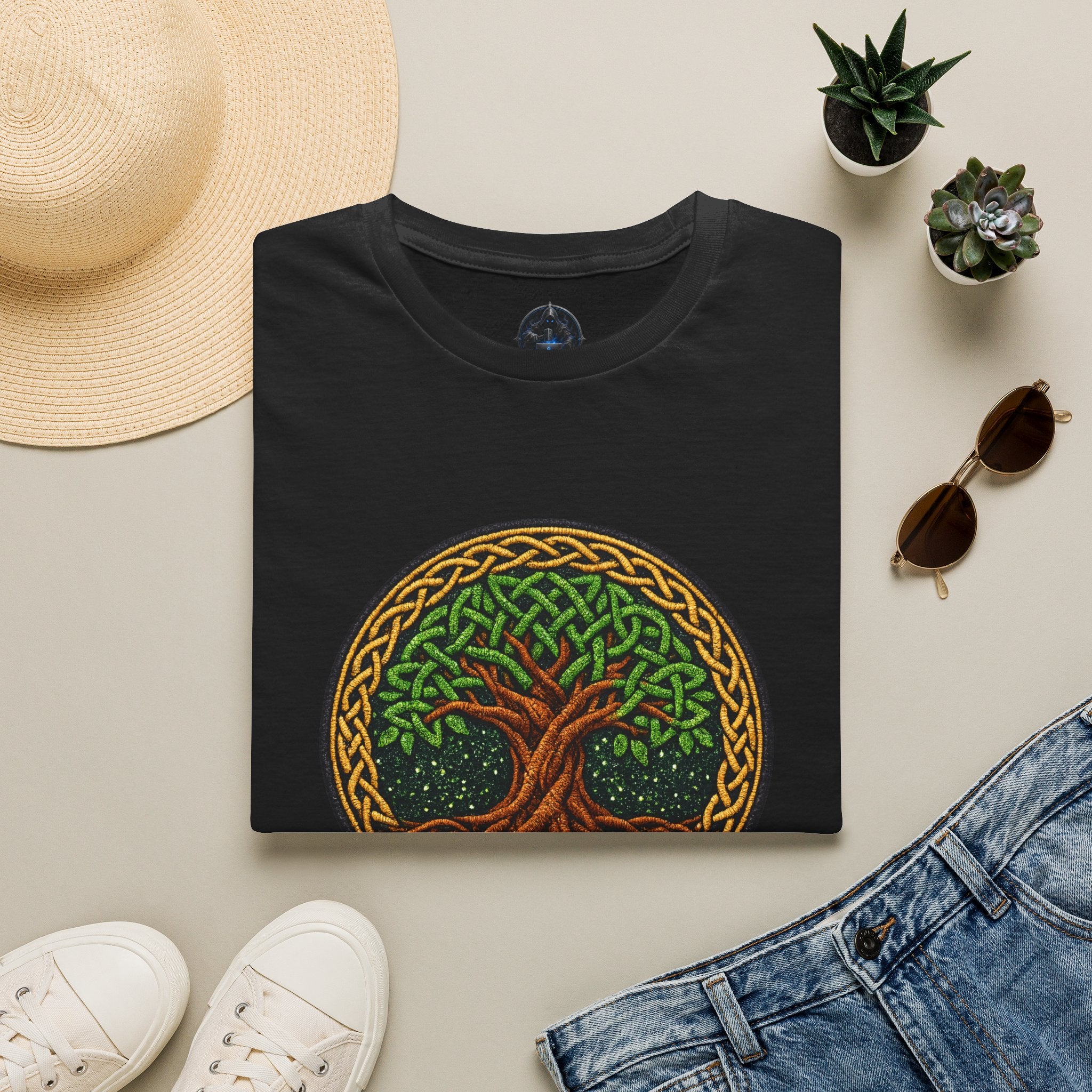 Celtic Tree of Life T‑Shirt — Green Knotwork Nature Tee