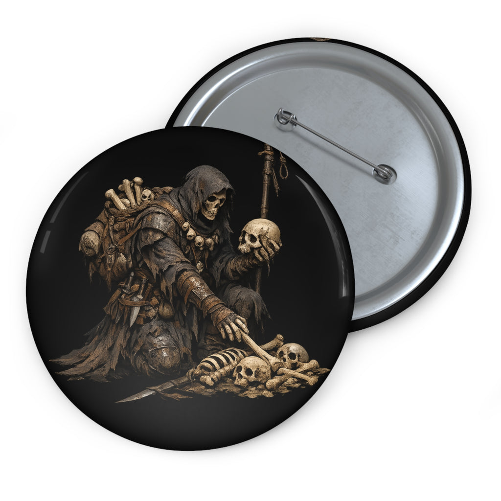 Bone Collector  Pin Button — Gothic Dark Fantasy Jacket Badge
