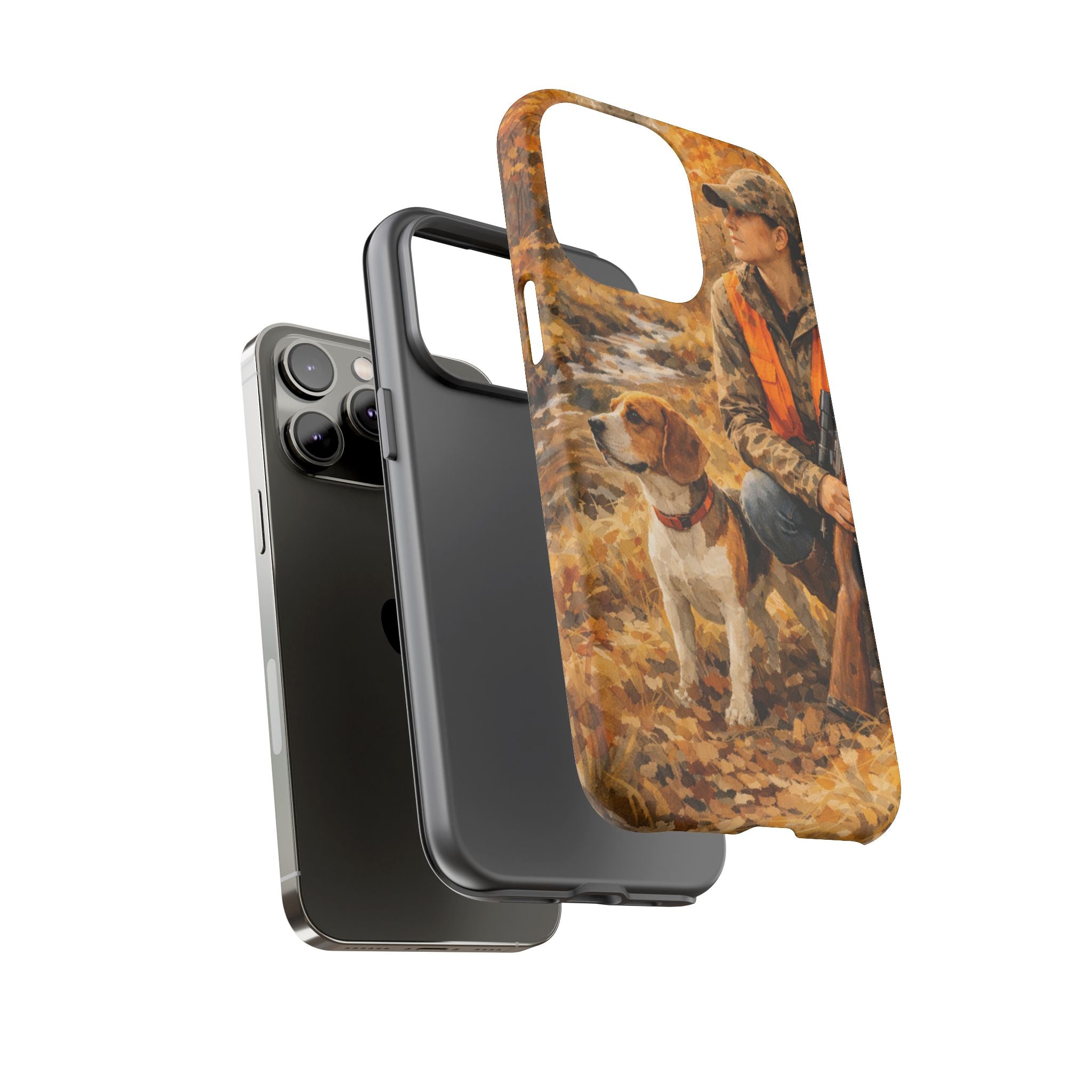 Hunter and Beagle Phone Case — Hunting Dog Autumn Camouflage iPhone Cover