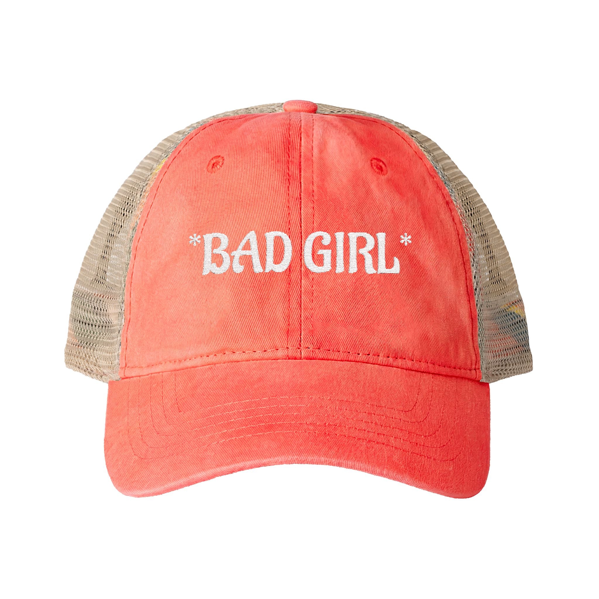 BAD GIRL - Women's Washed Mesh-Back Cap
