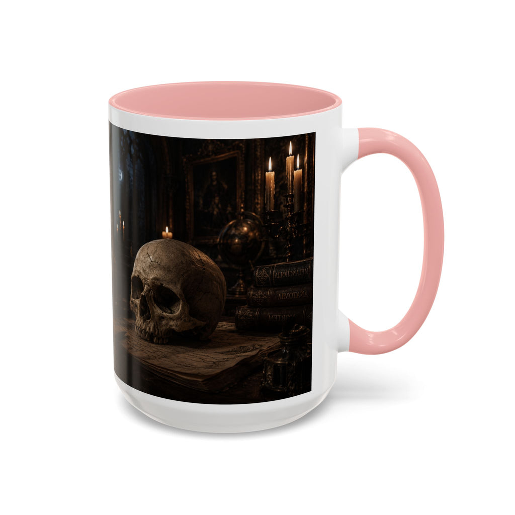 Gothic Skull Coffee Mug — Candlelit Occult Library Accent Mug (11/15oz)