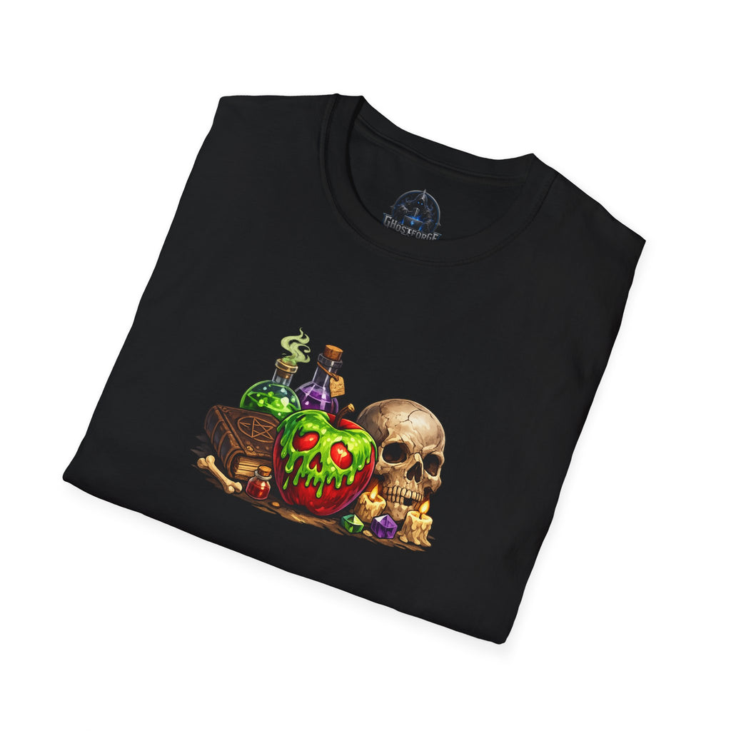 Poison Apple & Skull T-Shirt — Witchy Potions Gothic Tee