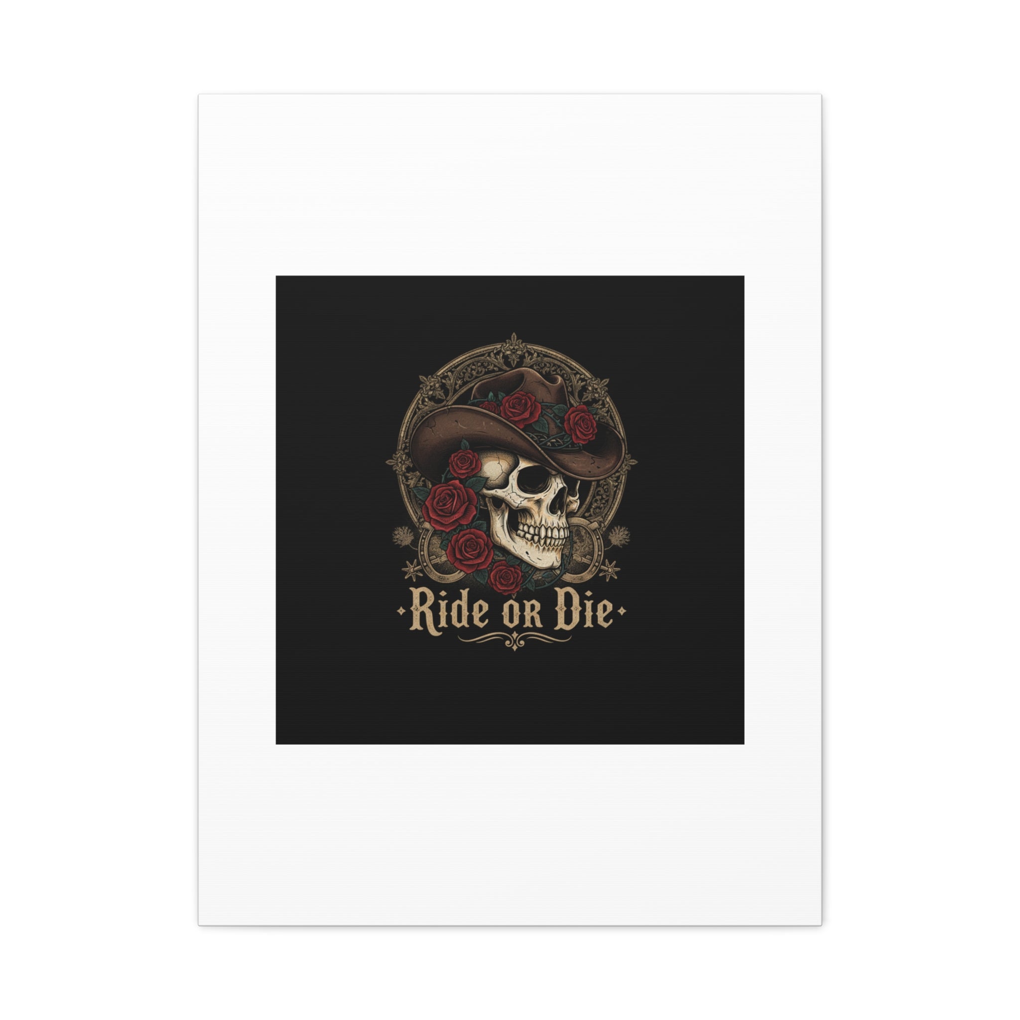 Ride or Die Skull Canvas | Western Skull Art, Gothic Americana