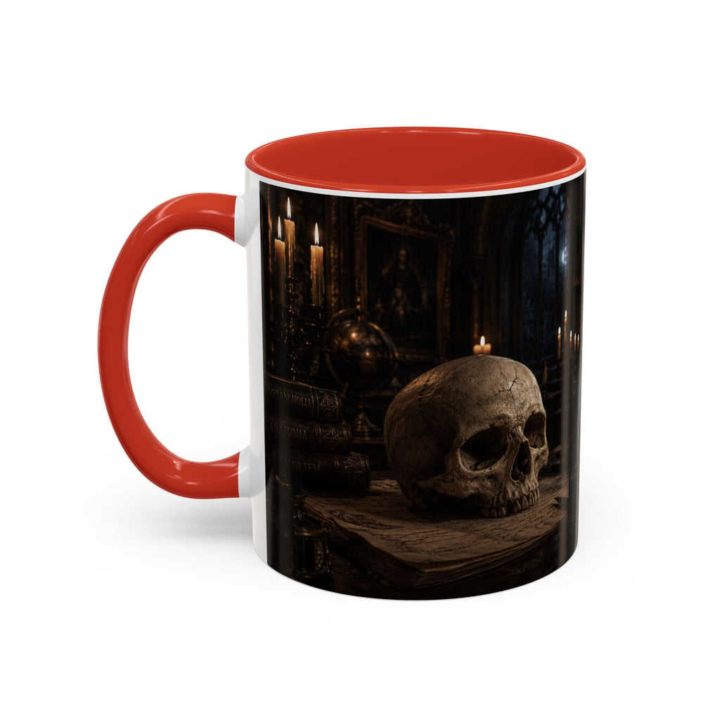 Gothic Skull Coffee Mug — Candlelit Occult Library Accent Mug (11/15oz)